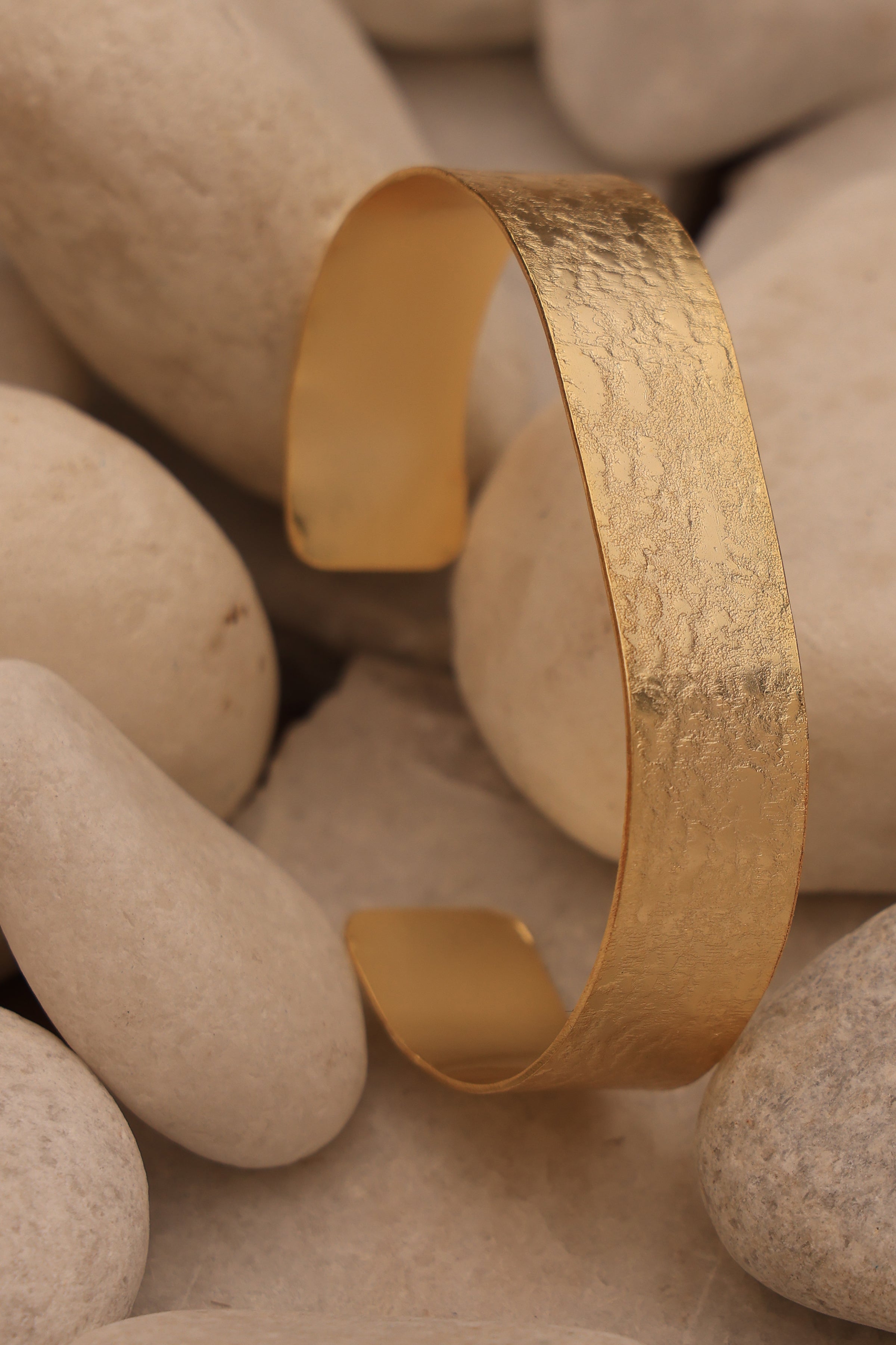 Gold Textured Cuff Bracelet
