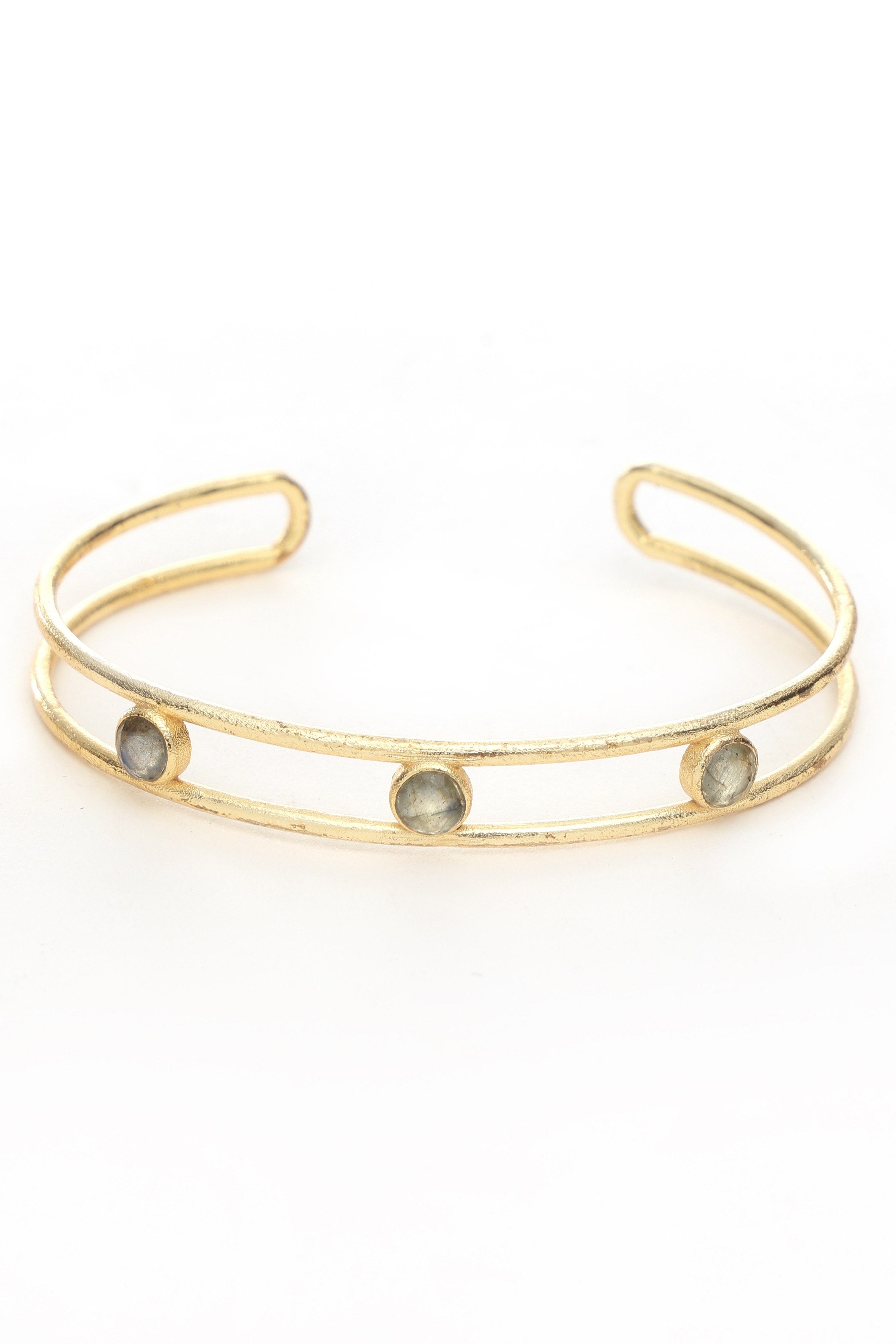 Statement Labrodarite Gold Bracelet