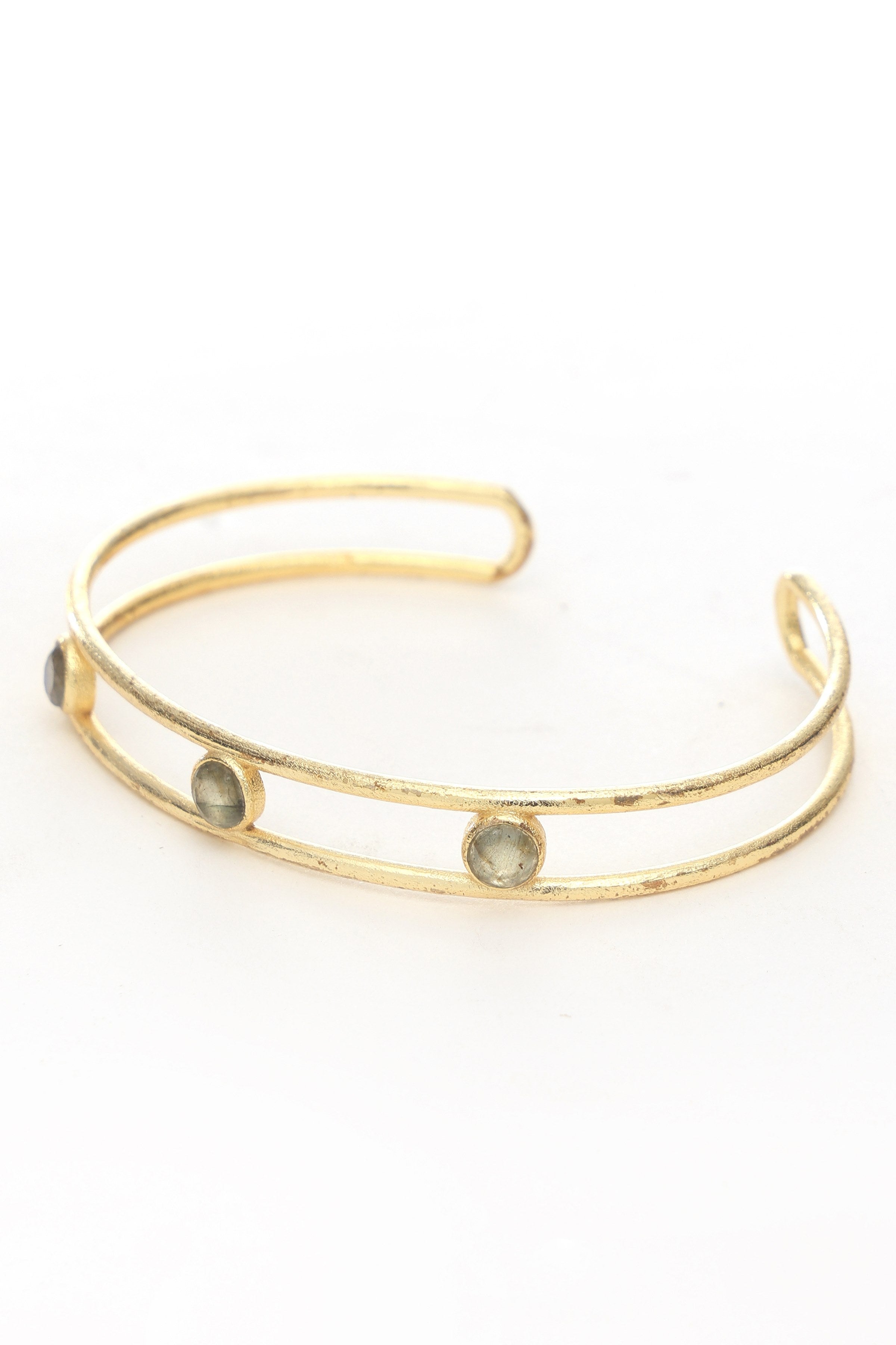 Statement Labrodarite Gold Bracelet