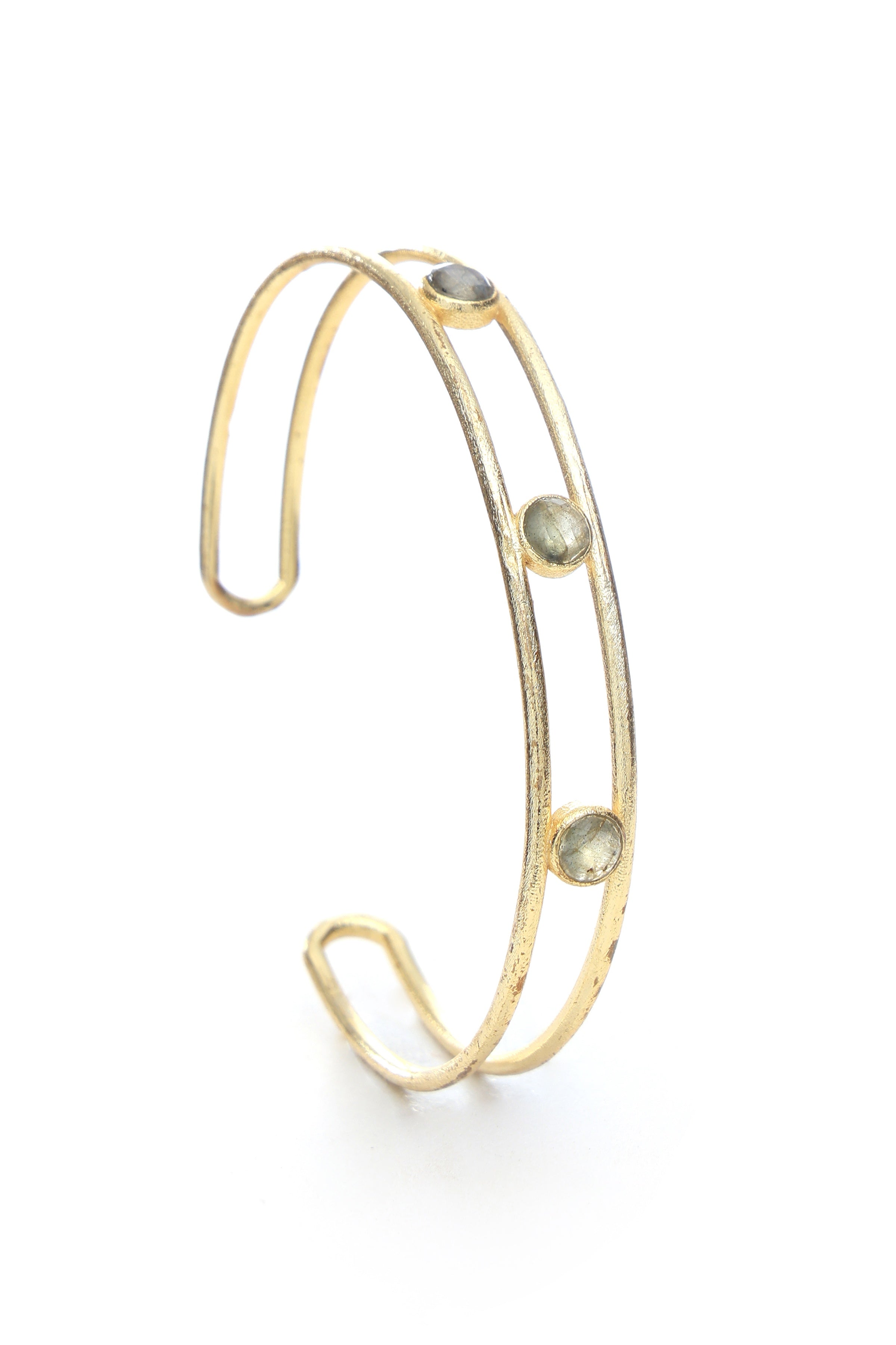 Statement Labrodarite Gold Bracelet