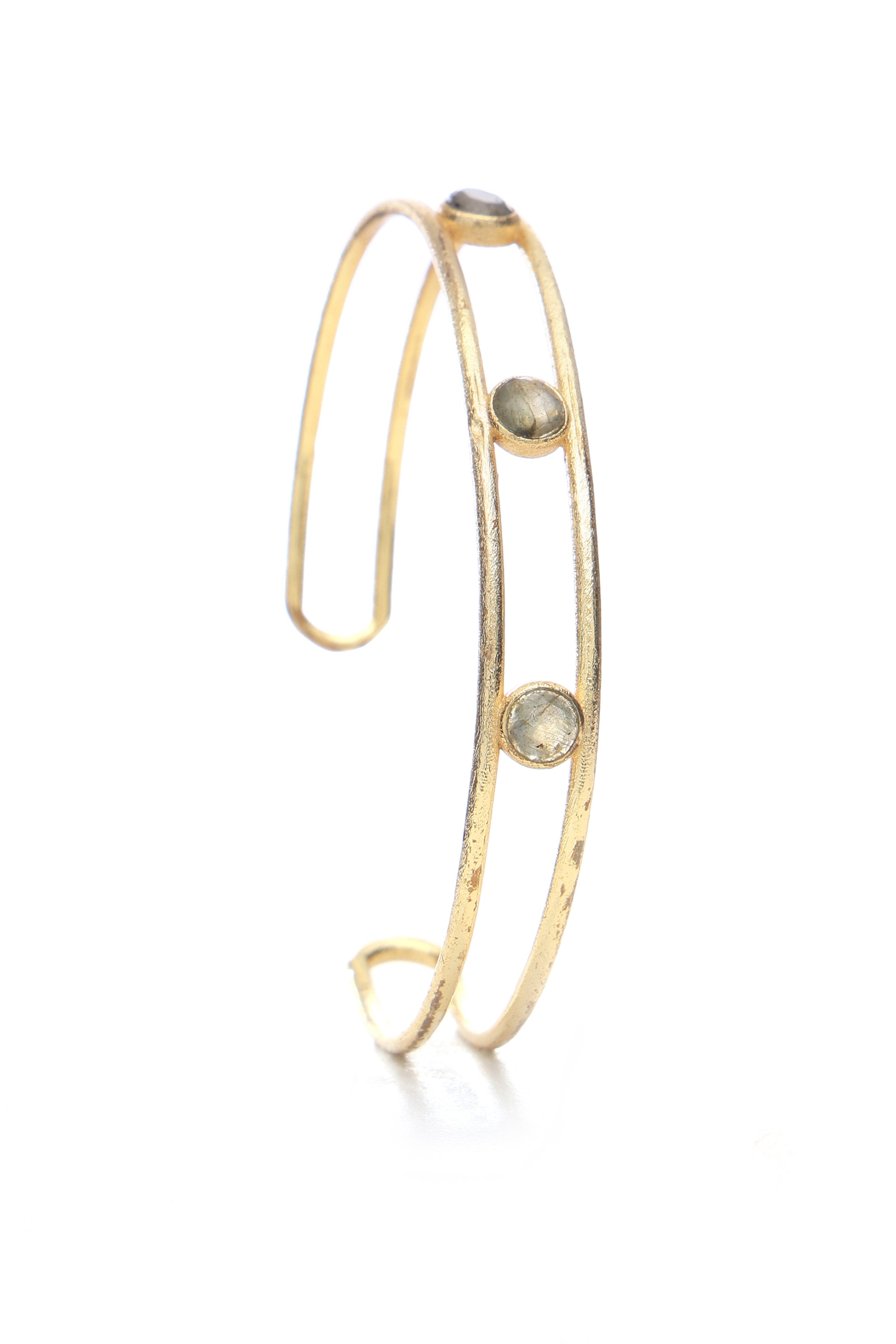 Statement Labrodarite Gold Bracelet