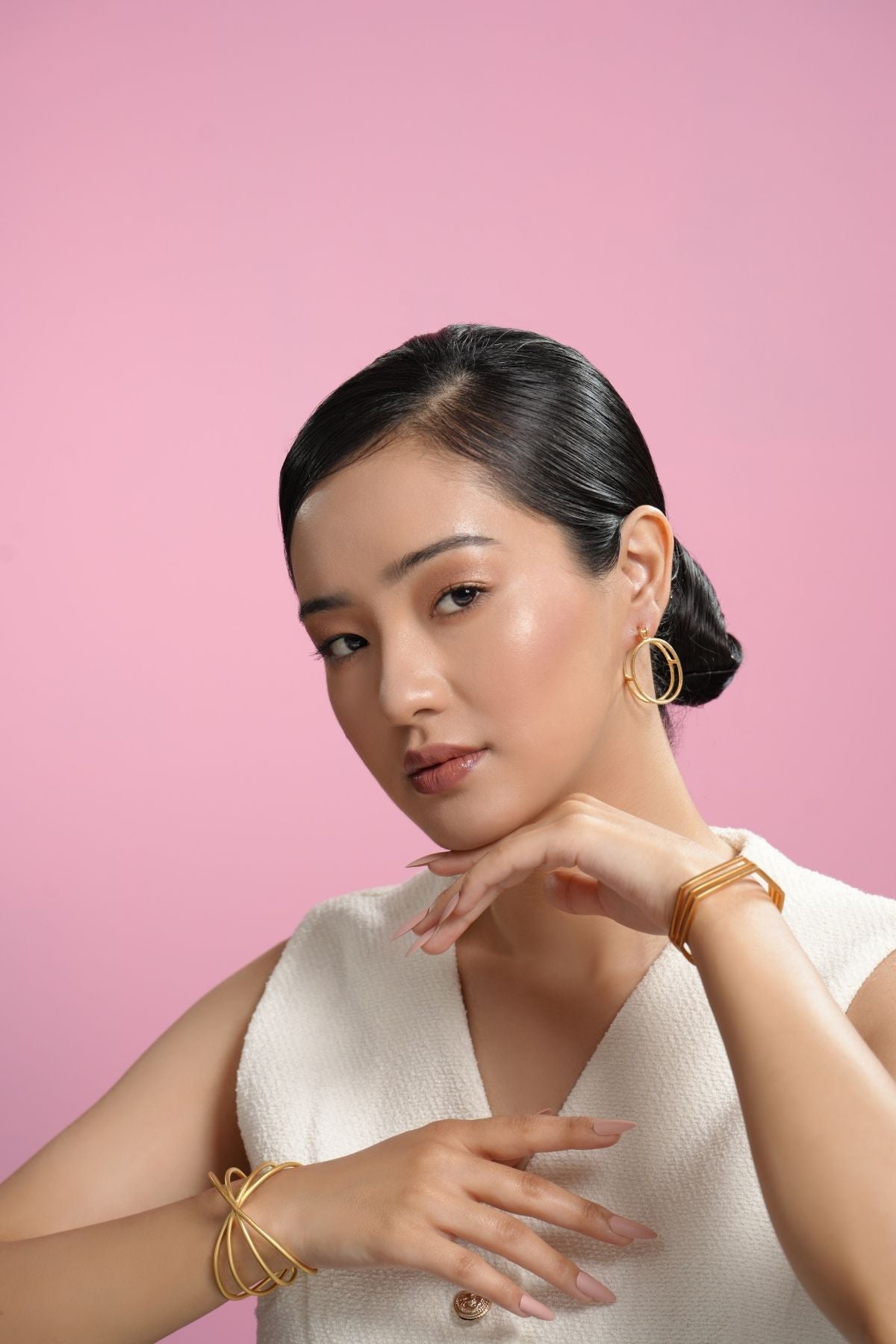 Oval Candy Glow Double Sided 22K Hoops