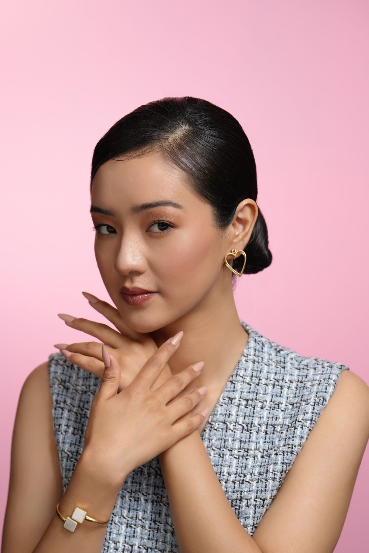 Sugar Heart Double Side 22K Hoops