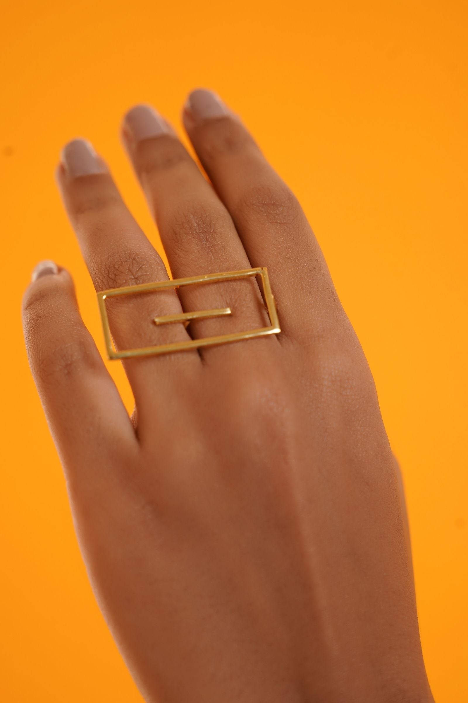 Rectangular Muse Gold Ring