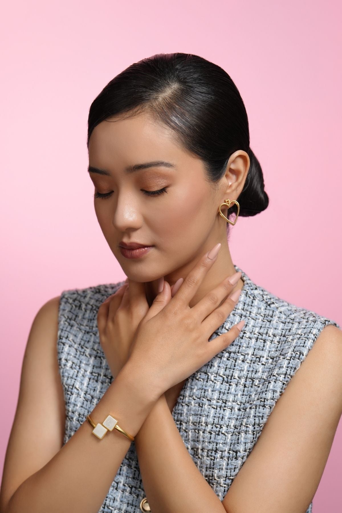 Sugar Heart Double Side 22K Hoops