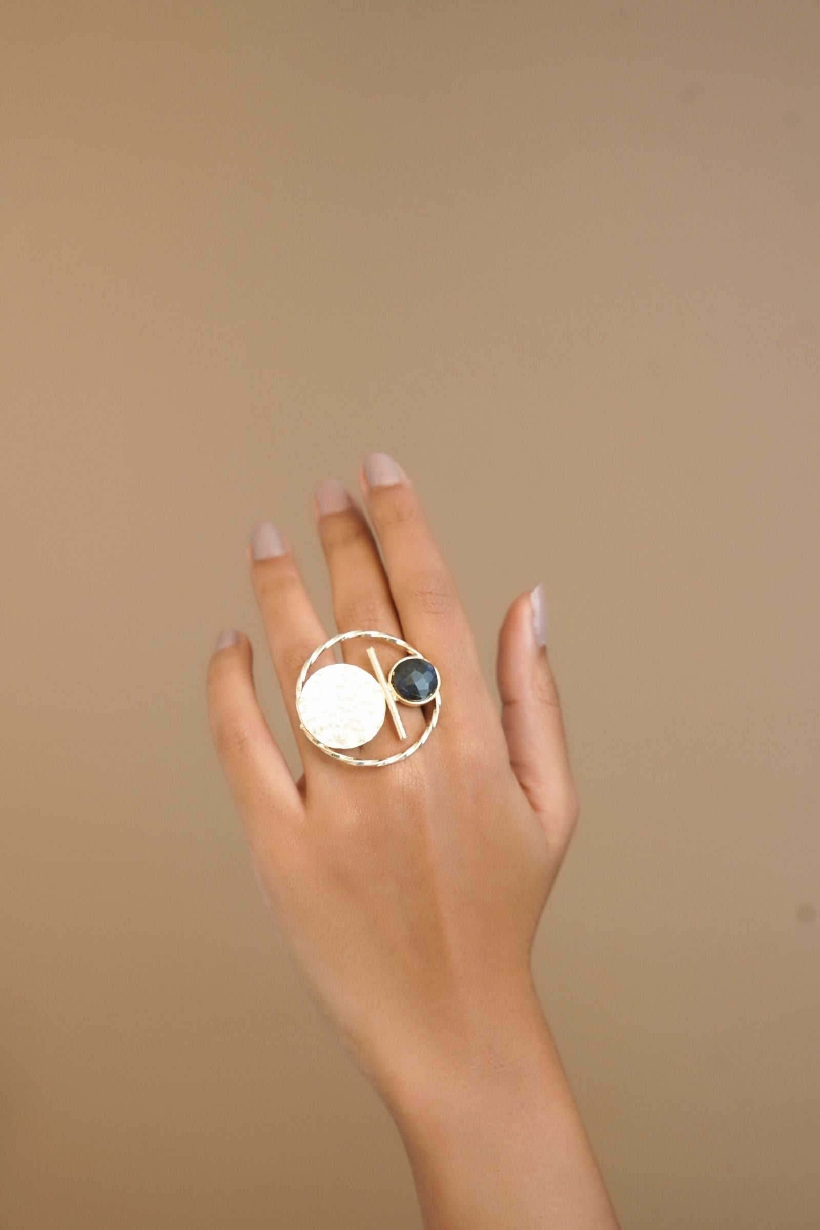 Labradorite Cirque Gold Statement Ring