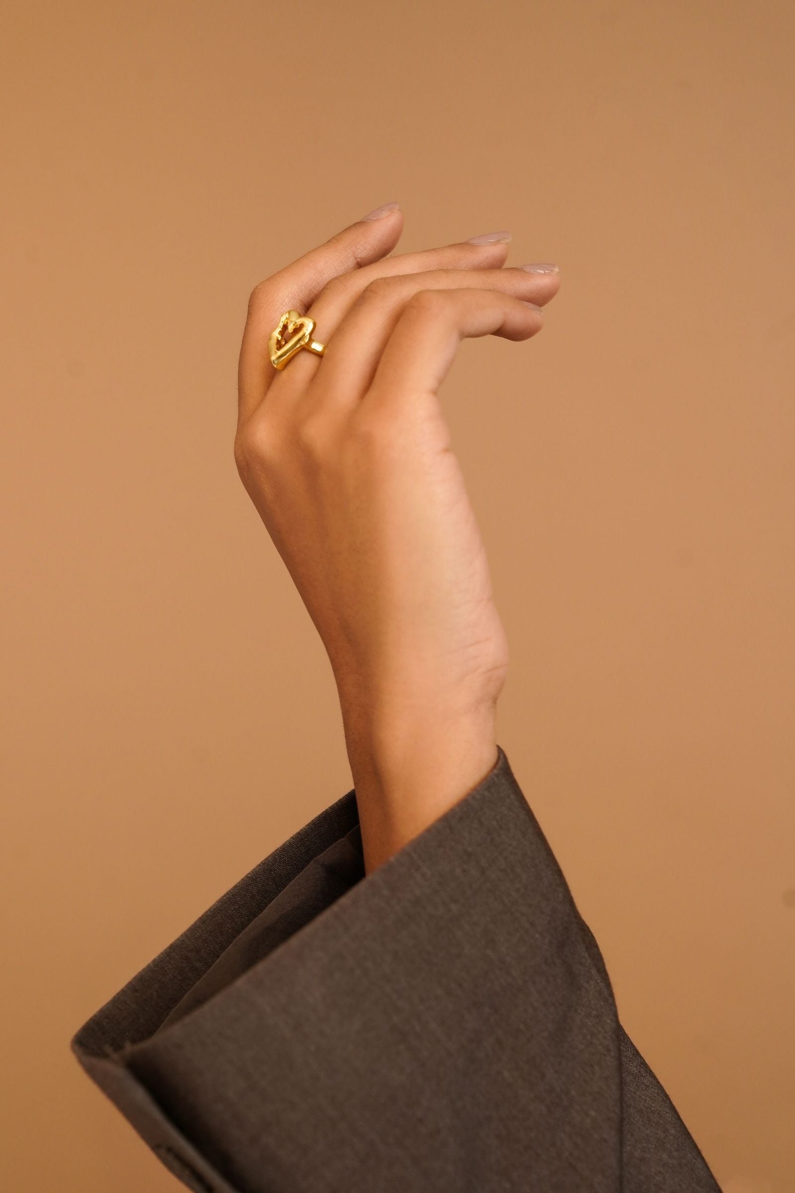 Korean Heart Gold Ring ♥️
