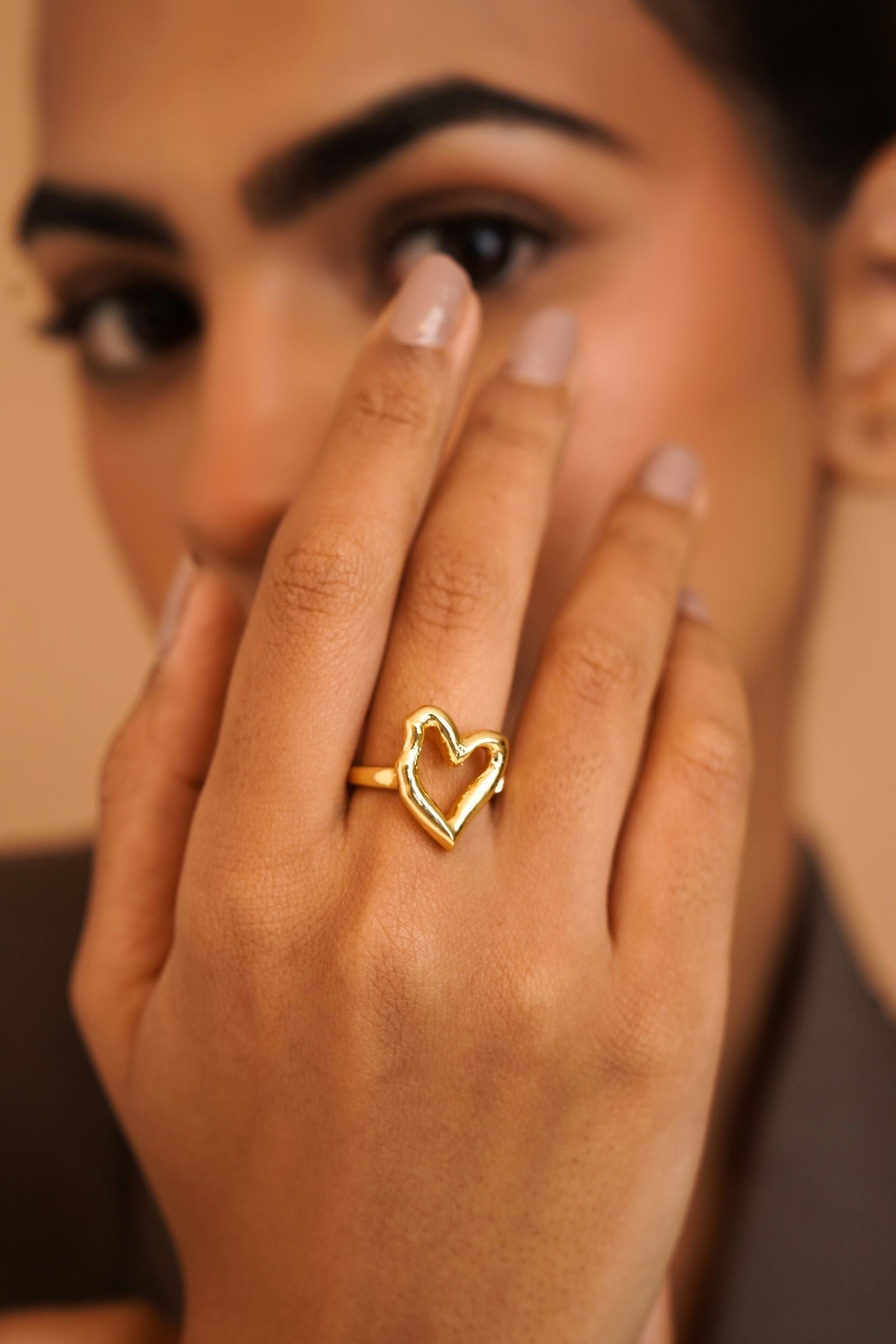 Korean Heart Gold Ring ♥️