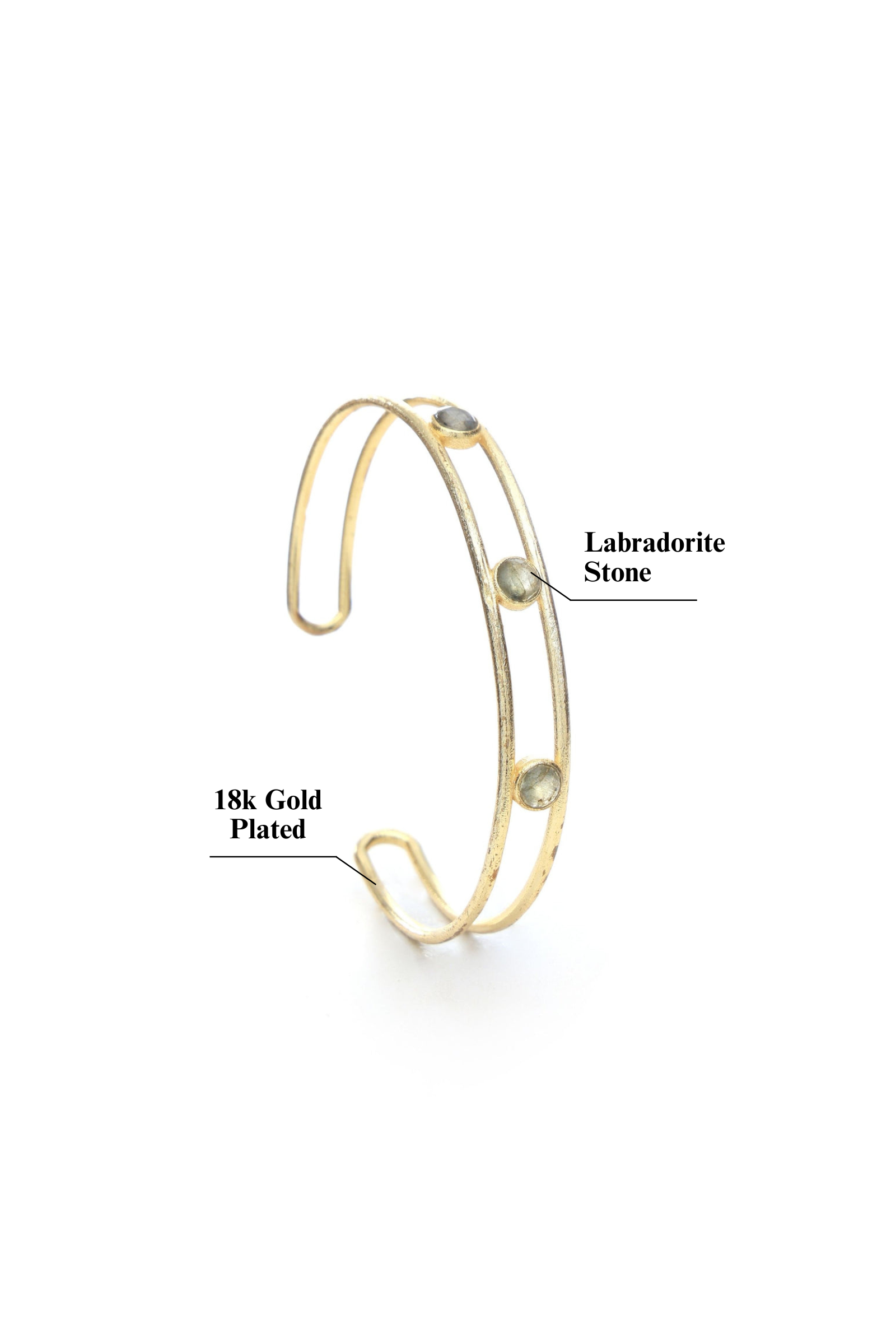 Statement Labrodarite Gold Bracelet