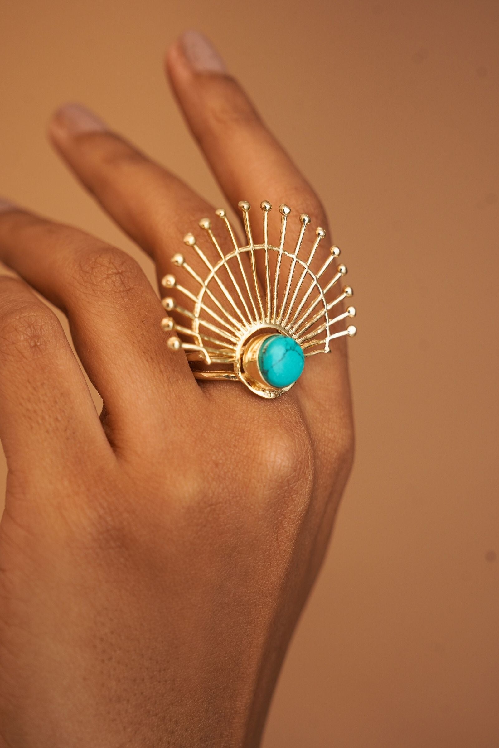 Majestic Turquoise Tiara Ring