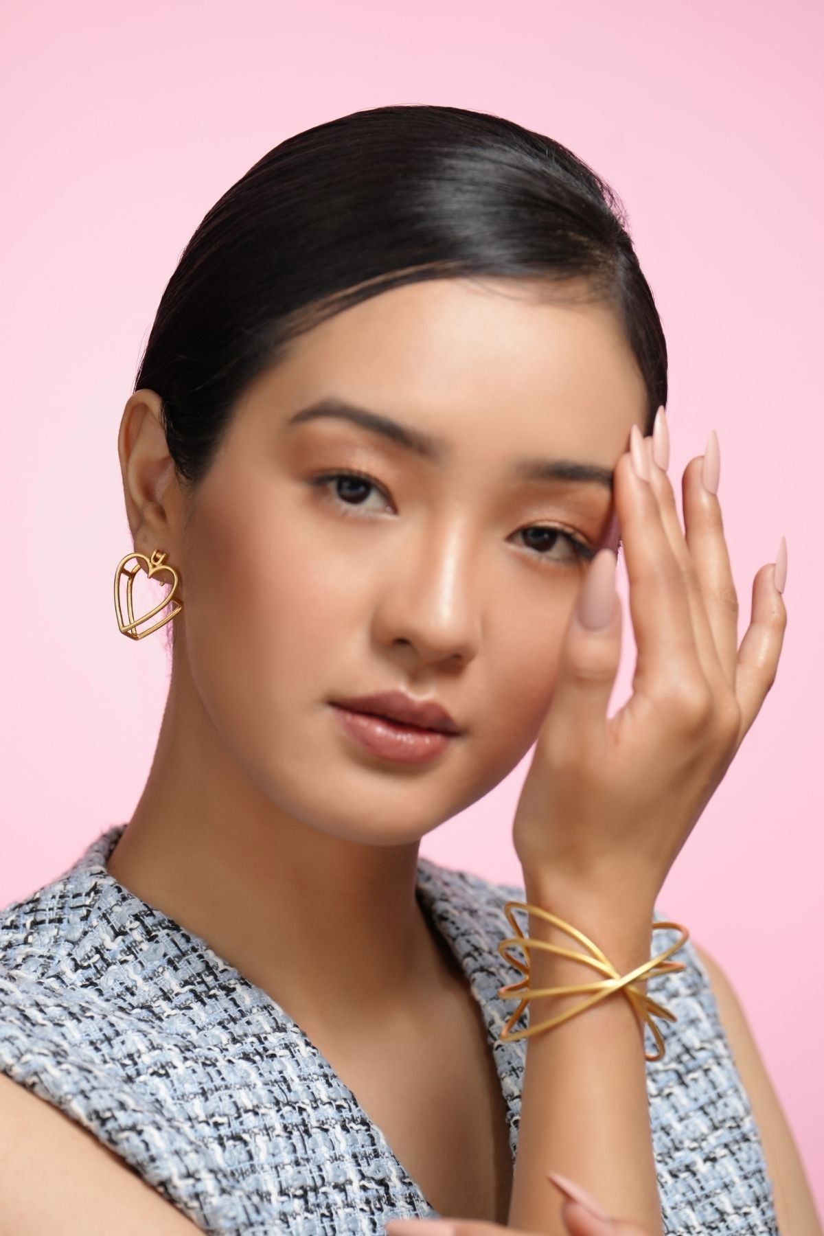 Sugar Heart Double Side 22K Hoops