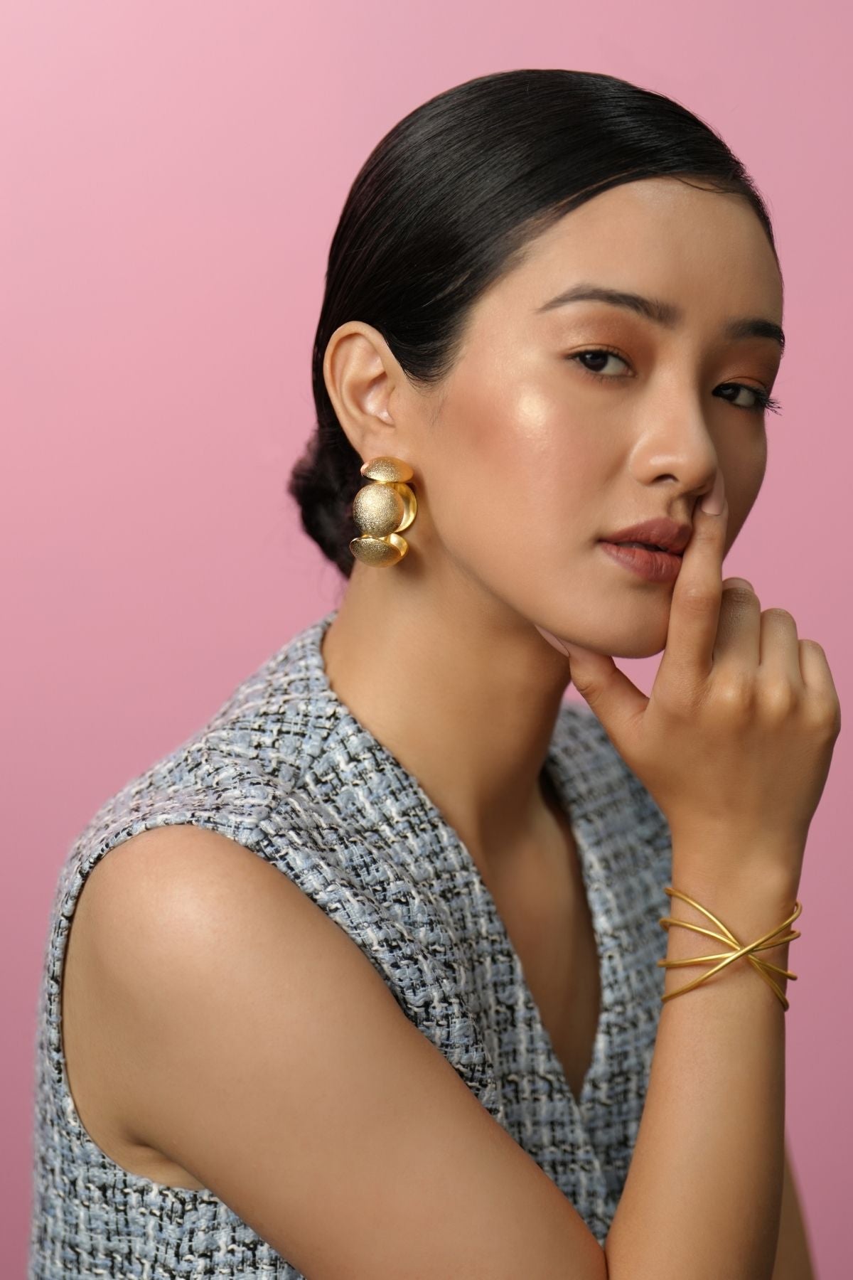 Gold Bubble 22K Hoops