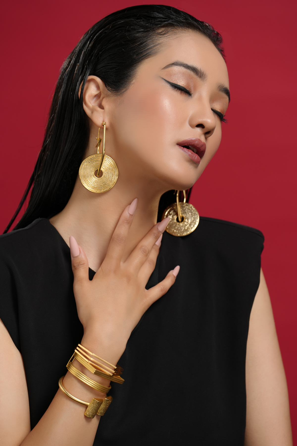 Golden Karma 22K Gold Hoops
