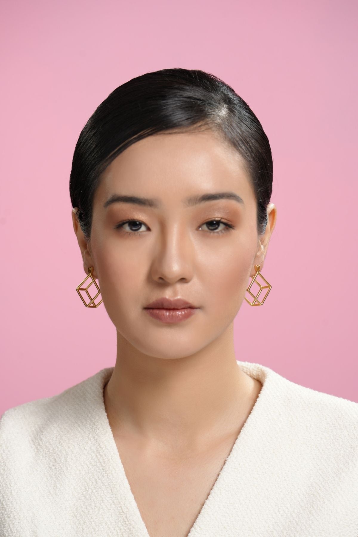 Sugar Cubes Double Sided Square 22K Hoops