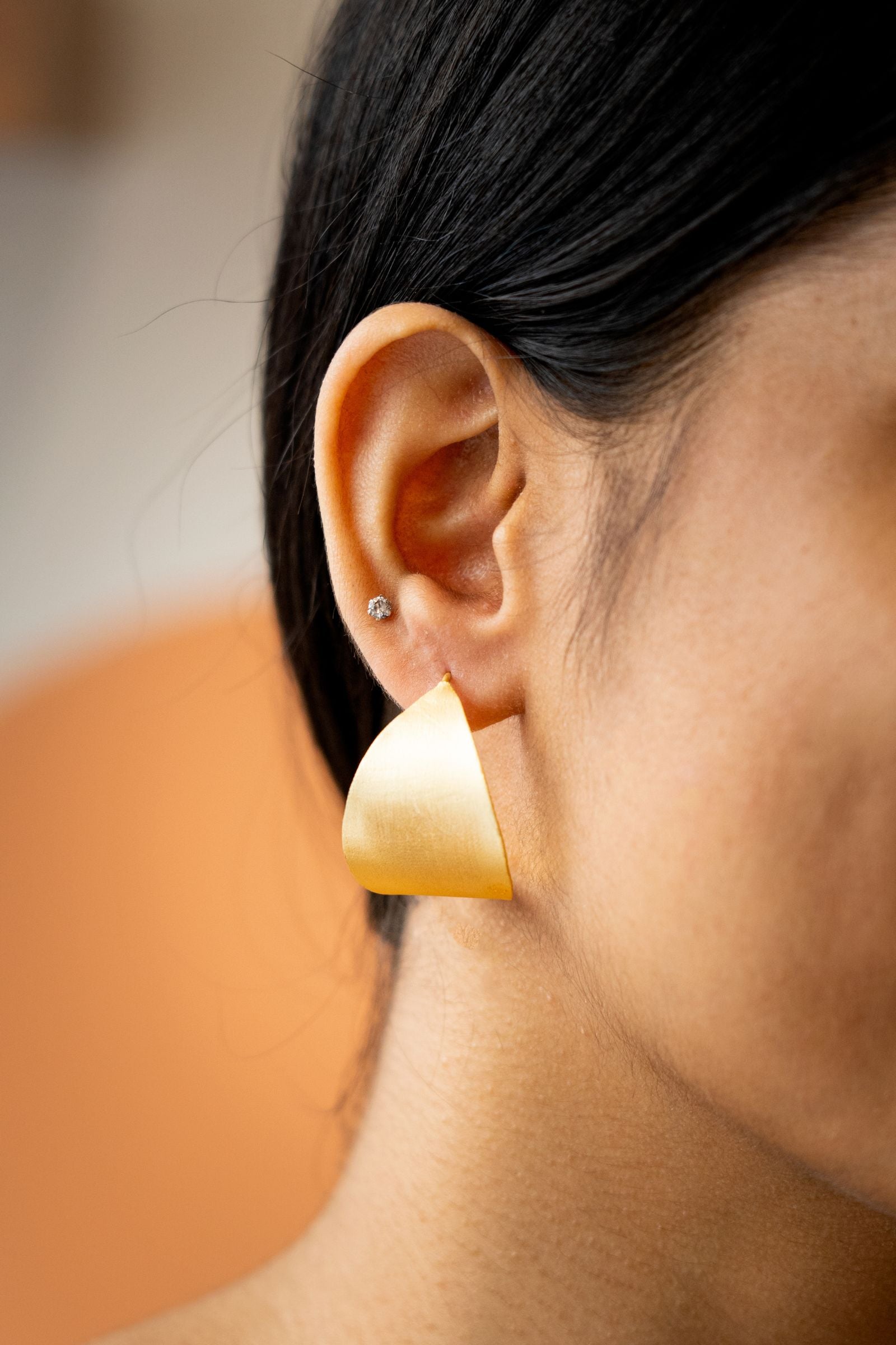 Matte Gold Hoops