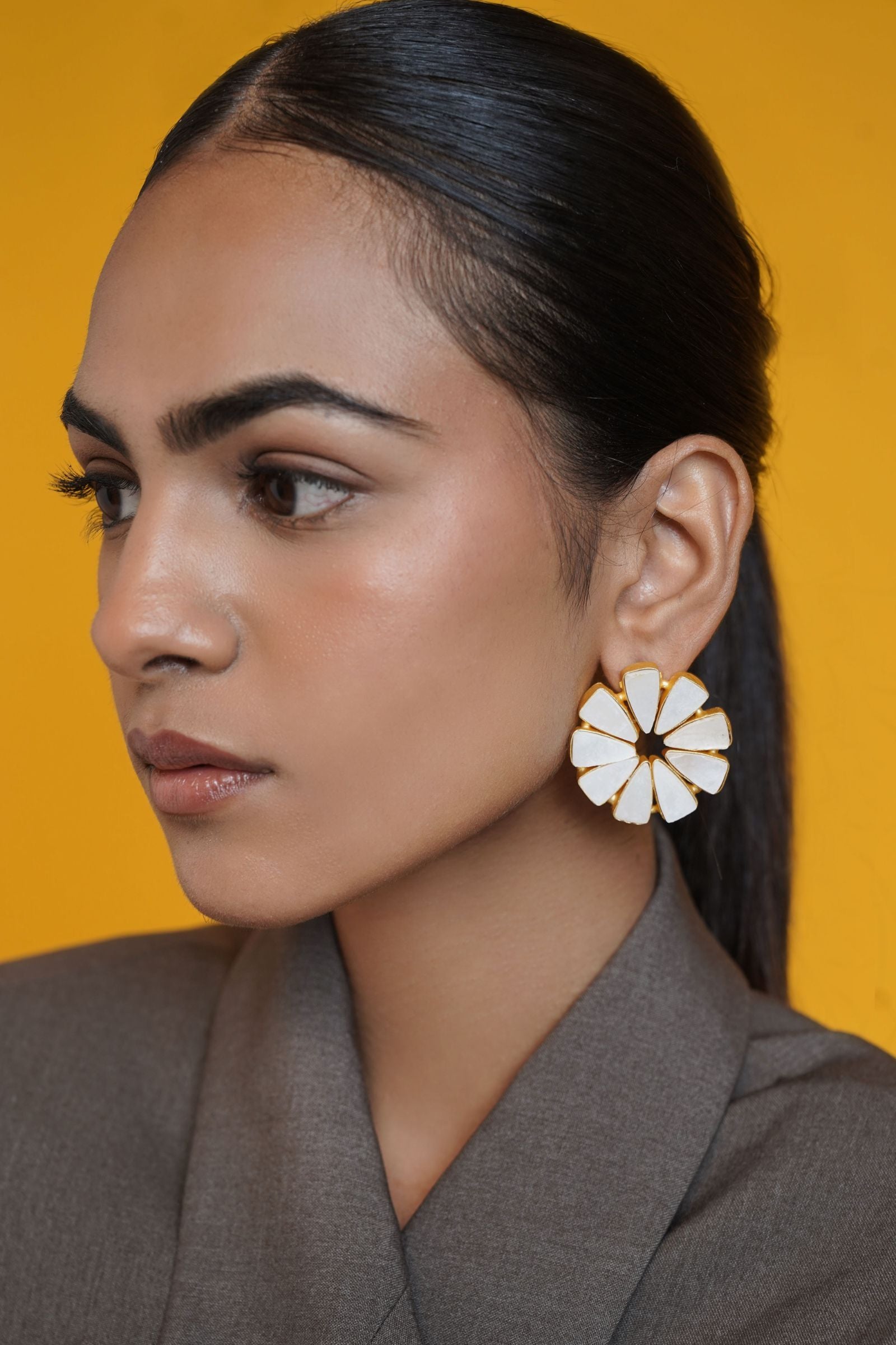 Mother of Pearl Flower Studs