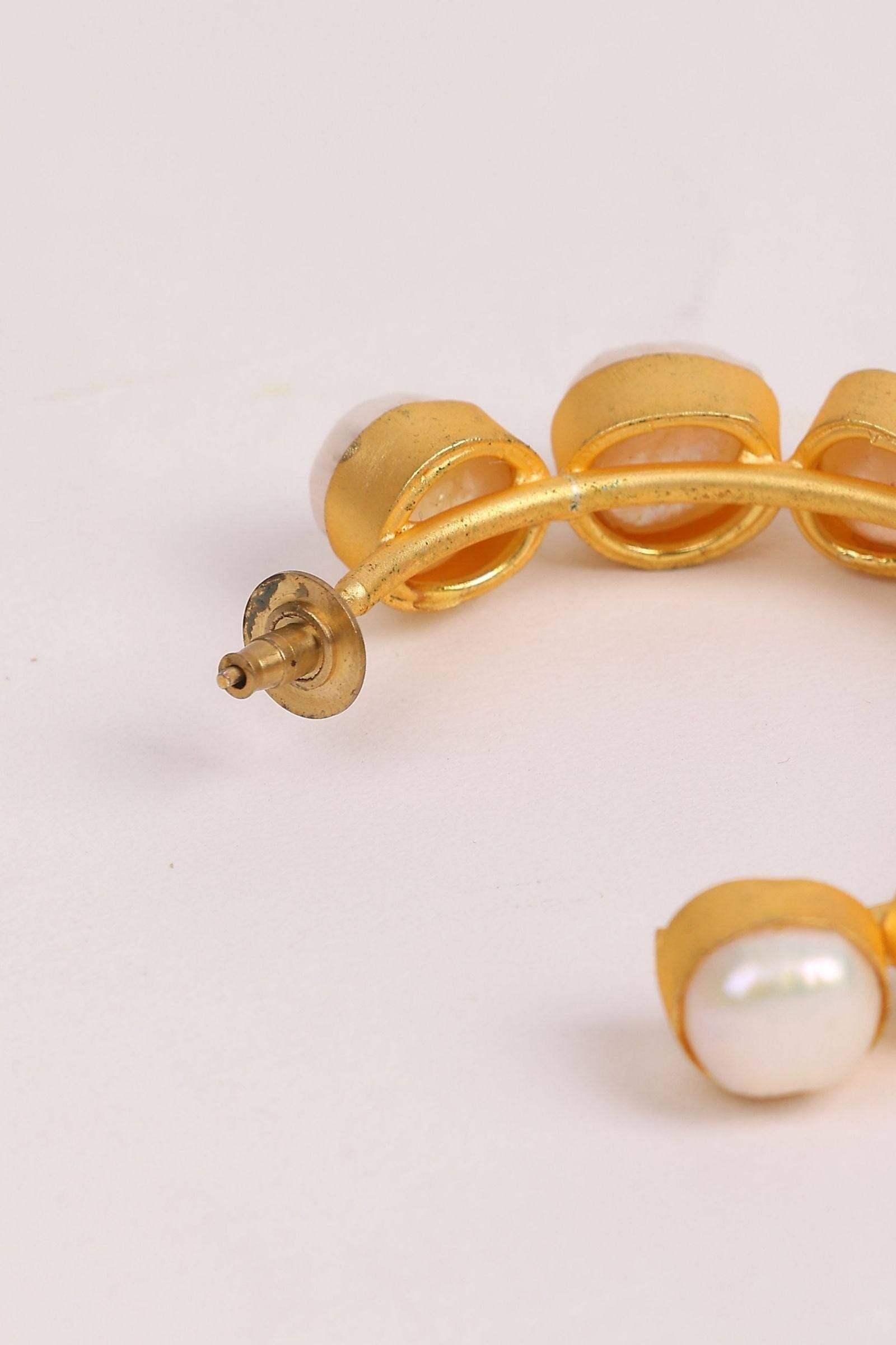 Baroque Pearl Hoop Earrings