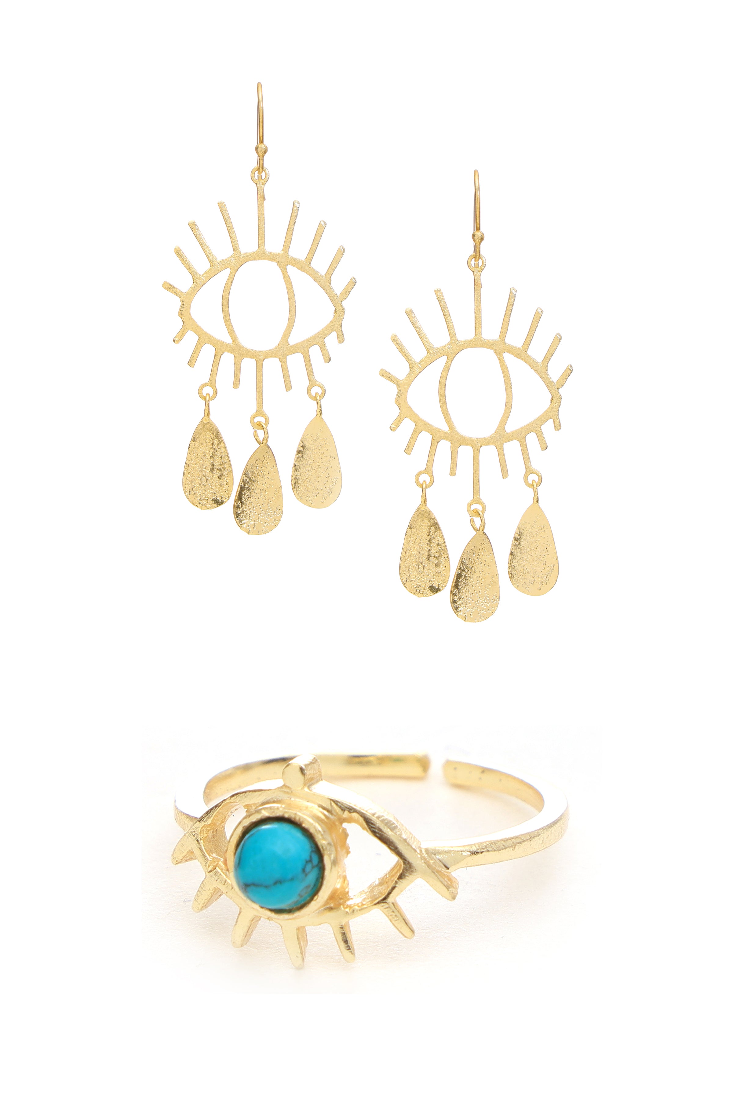 Gold Evil Eye Duo Set đź§ż
