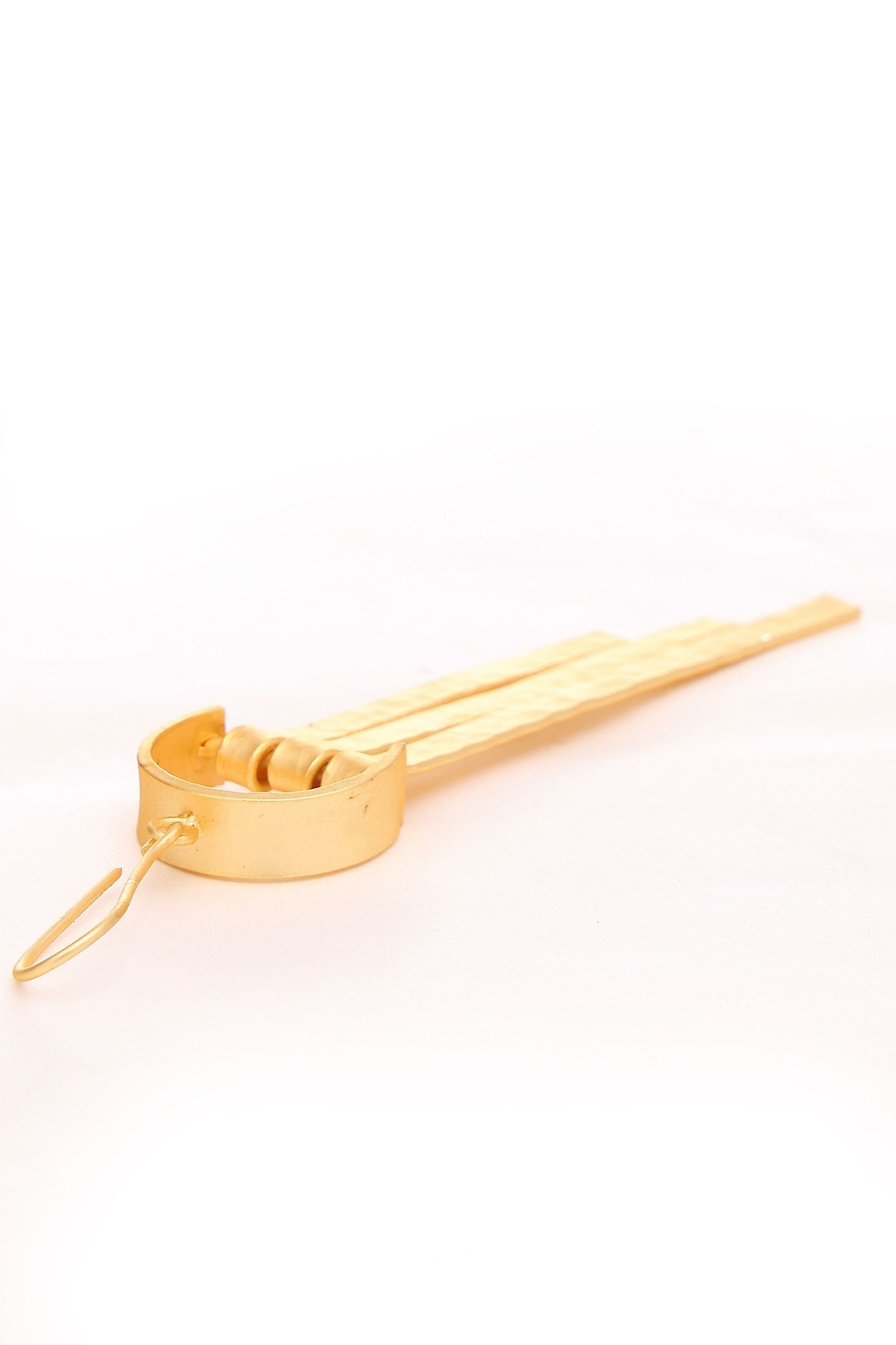 Textured Matte Gold Long Danglers