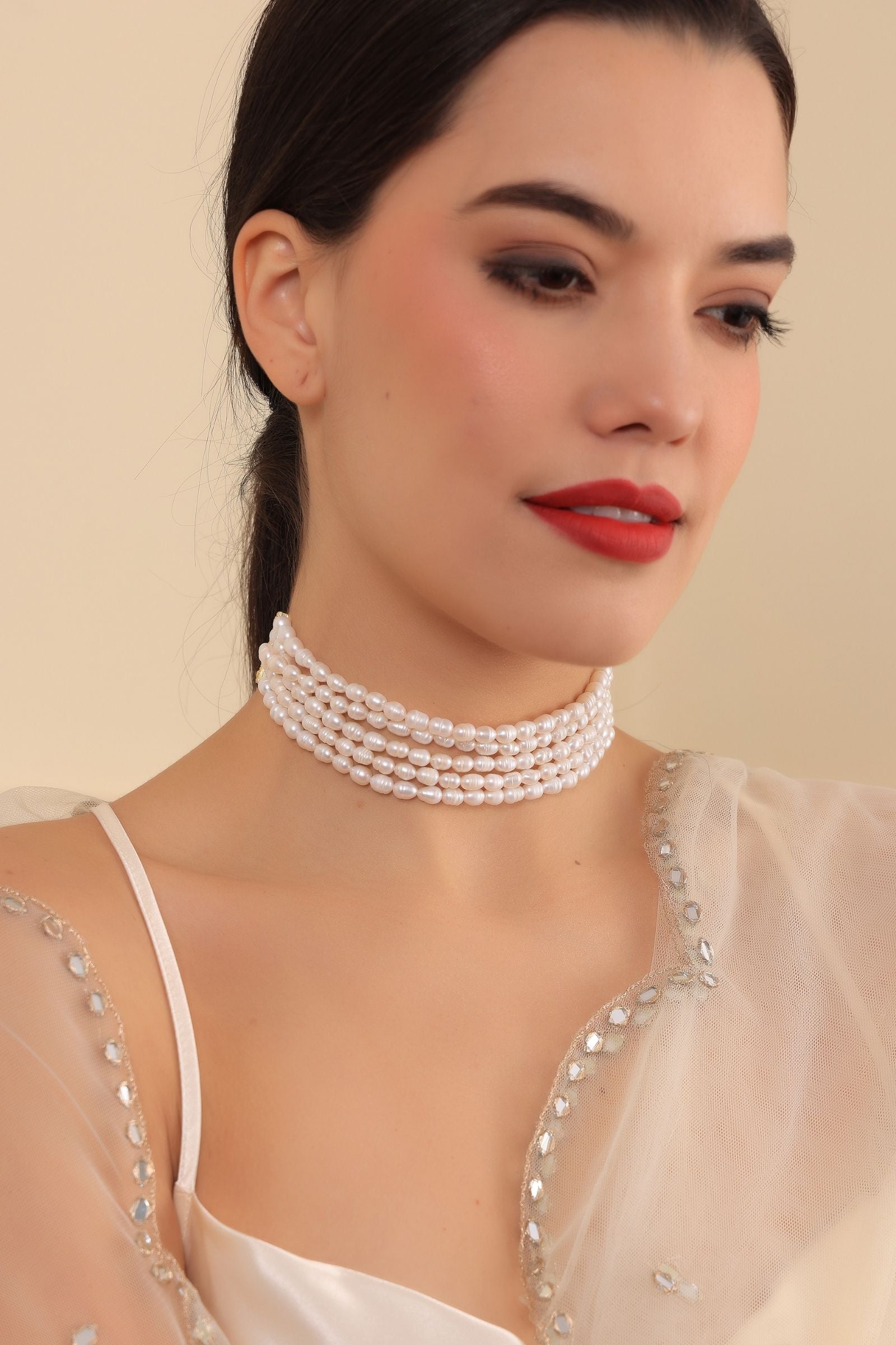 Timeless Grace Pearl Choker Necklace