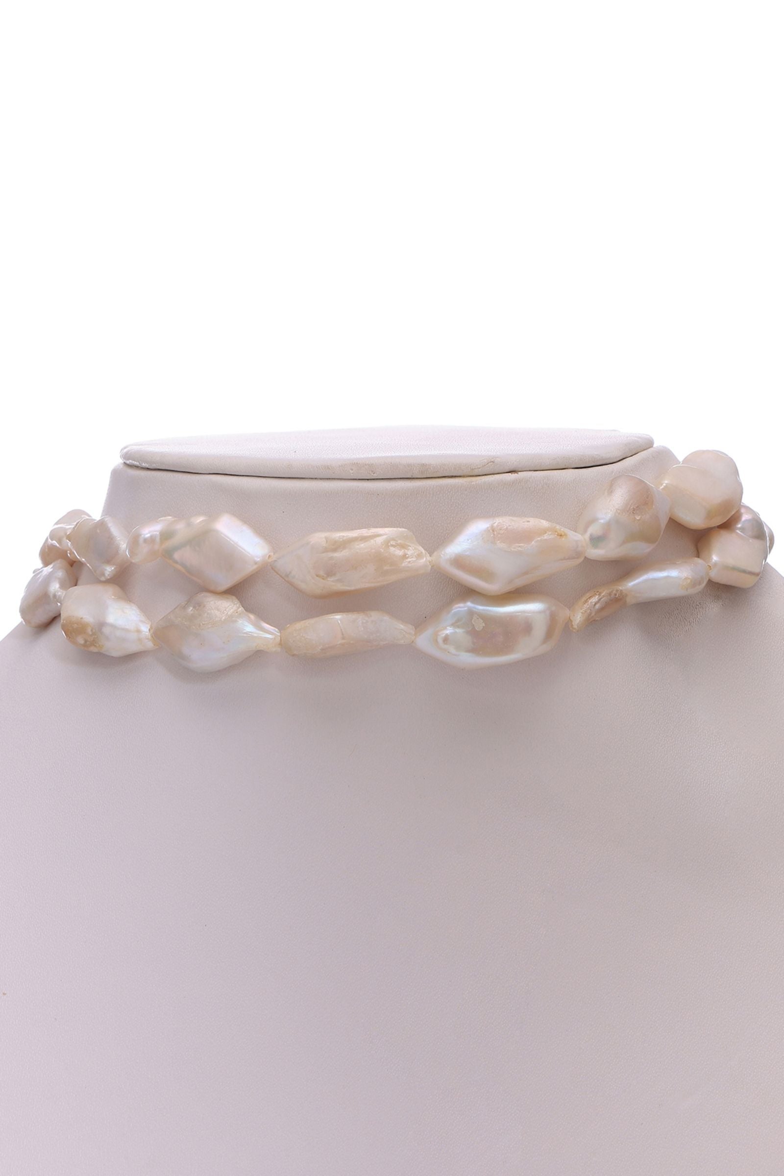 Brass Natural Fresh Water Pearl Choker