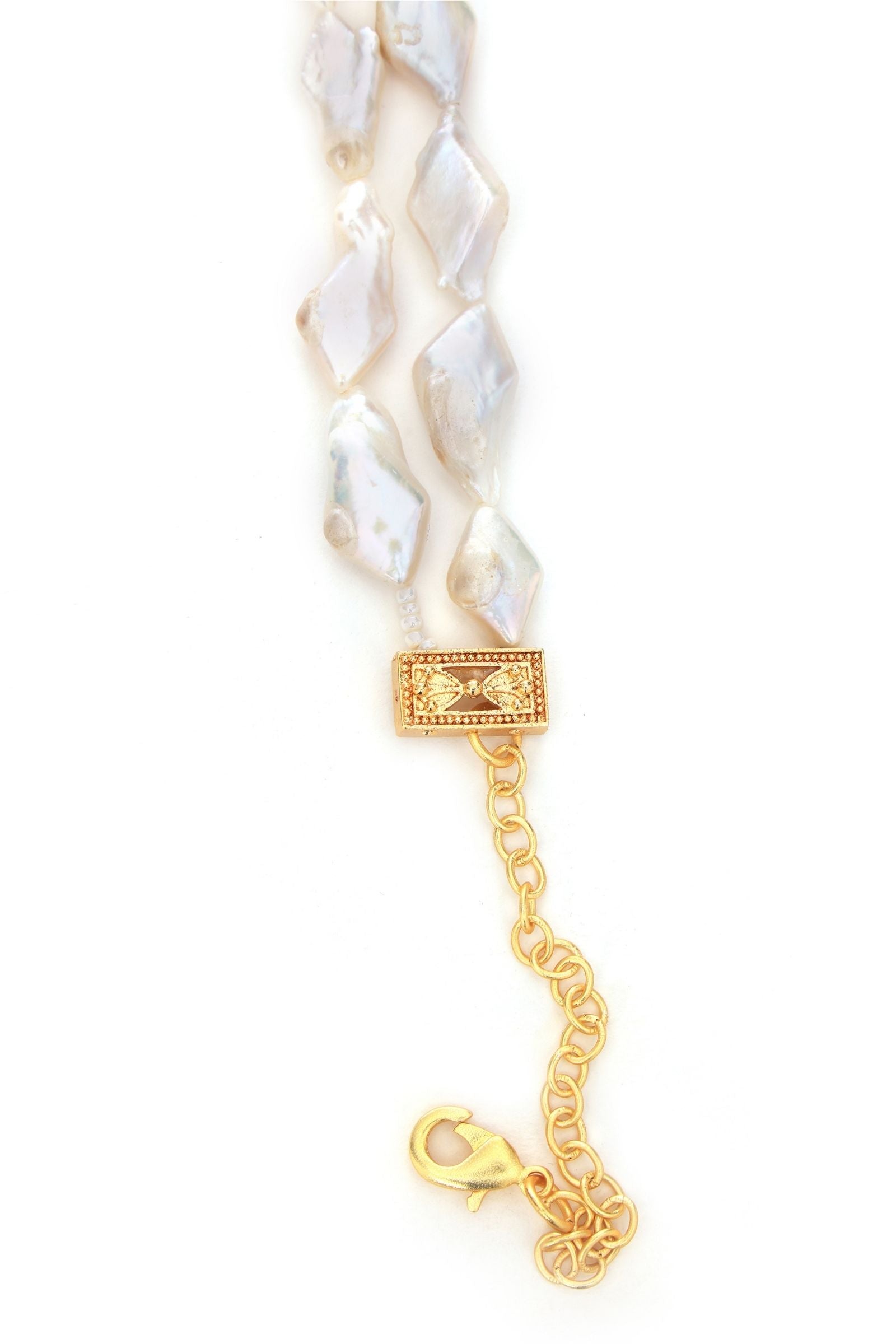 Brass Natural Fresh Water Pearl Choker