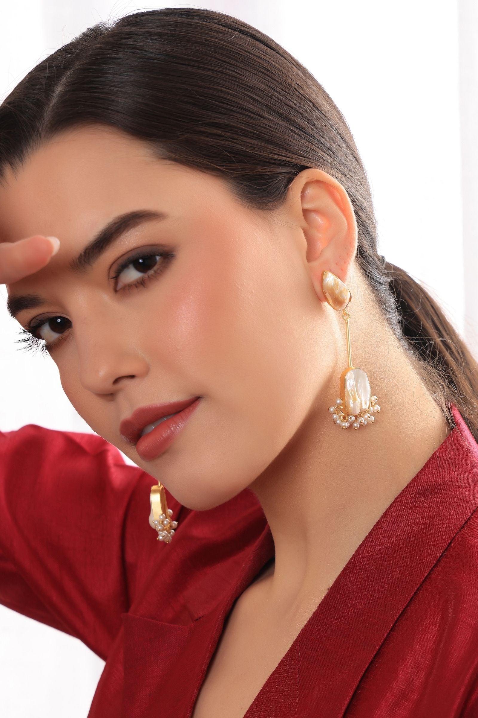 Twin Elegance Freshwater Pearl Drop Earrings