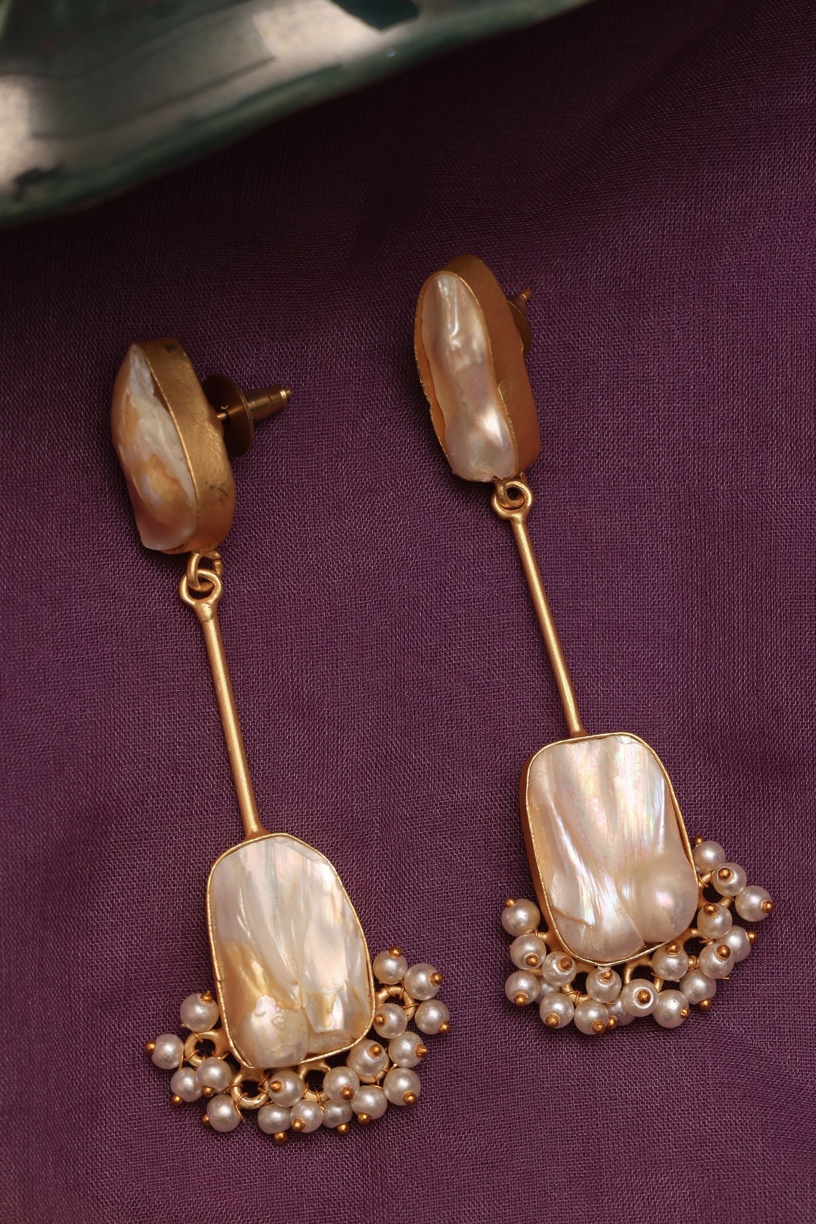 Twin Elegance Freshwater Pearl Drop Earrings