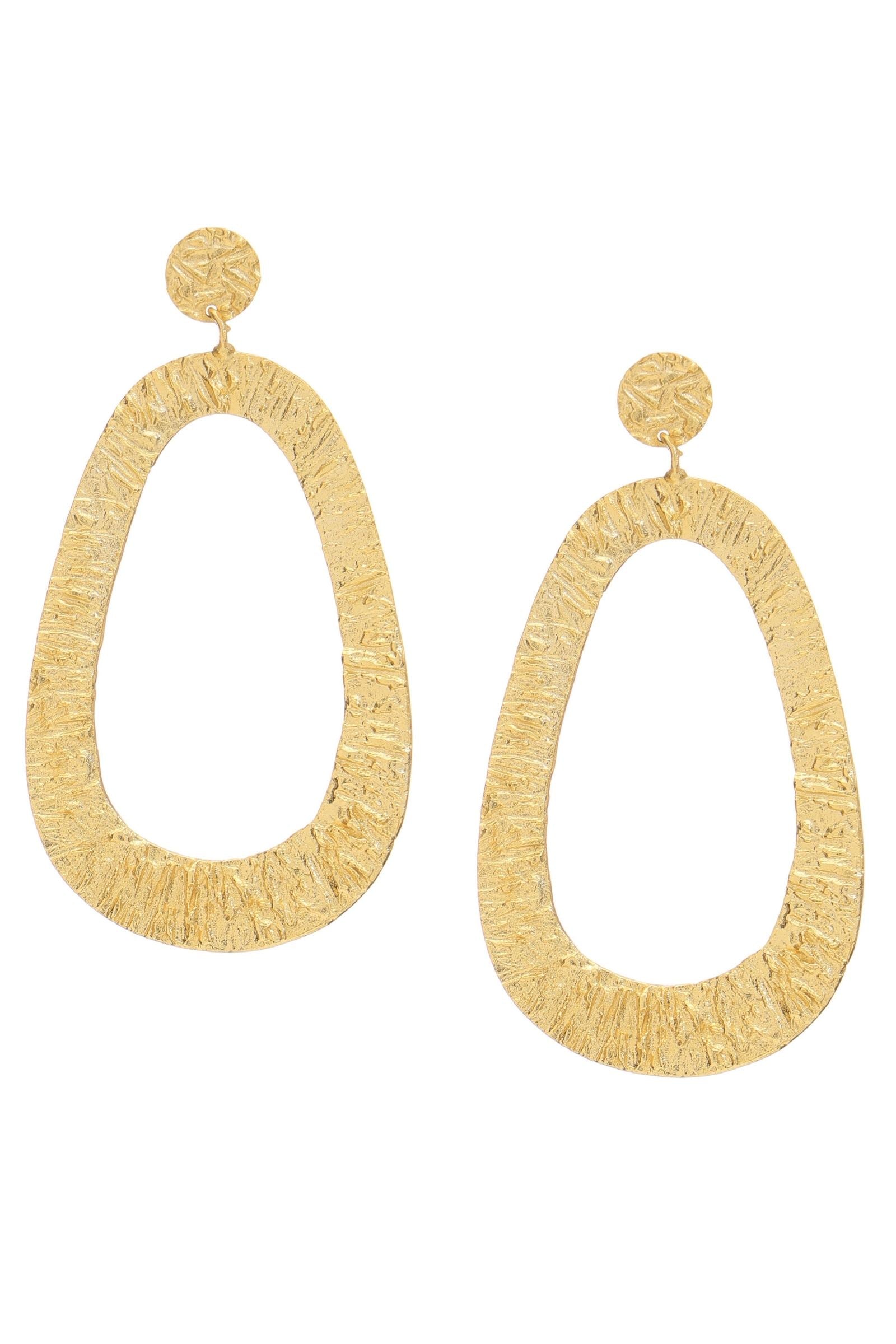 Textured Matt Gold Danglers