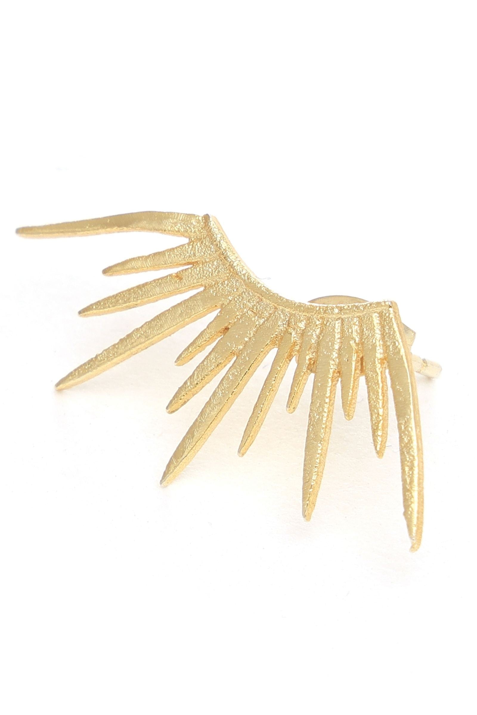 Gold Sun Rays Climber Stud Earring