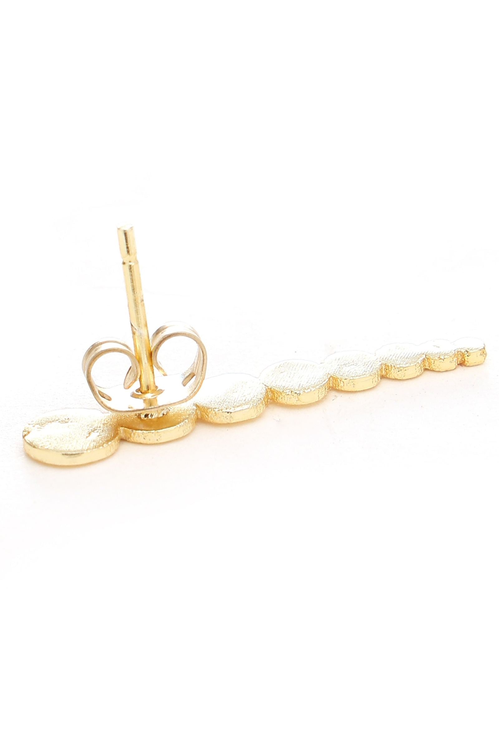 Gold Cirque Climber Stud Earrings