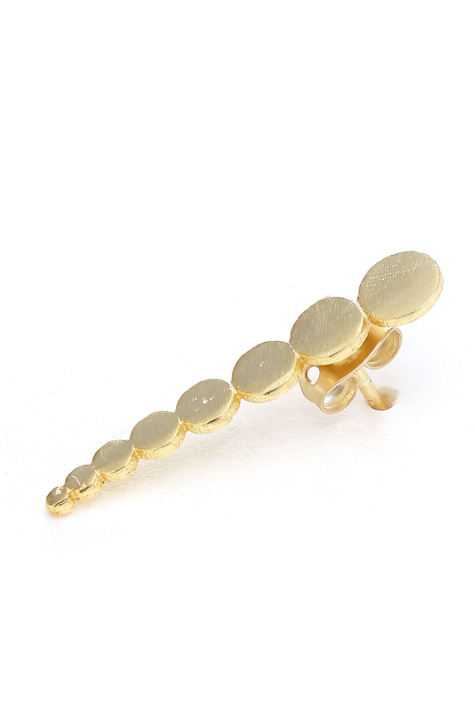 Gold Cirque Climber Stud Earrings
