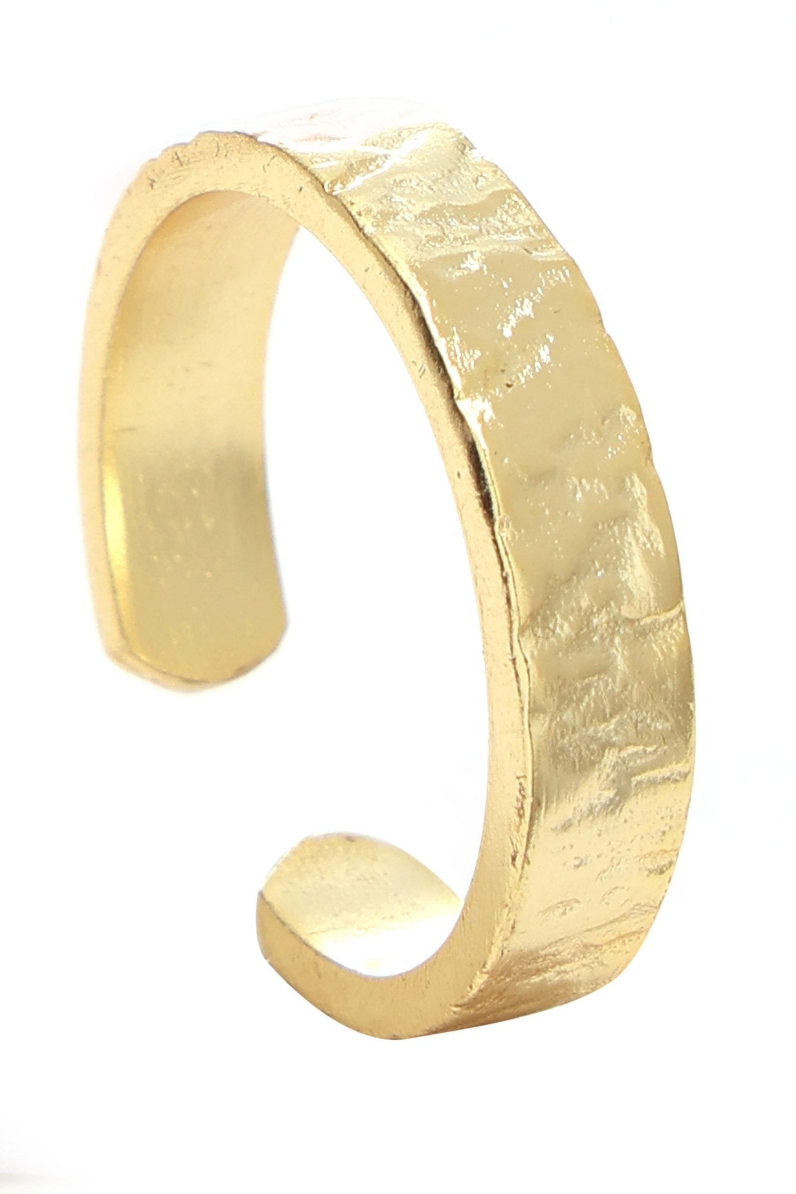 Gold Plated Brass Metal Textured Ring