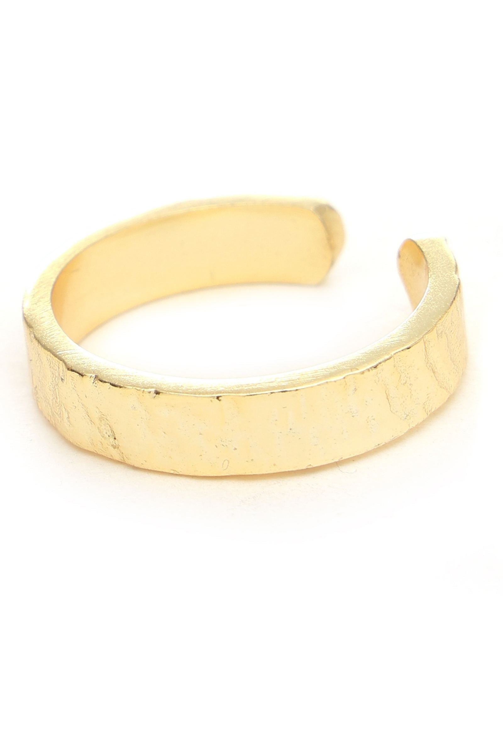 Gold Plated Brass Metal Textured Ring