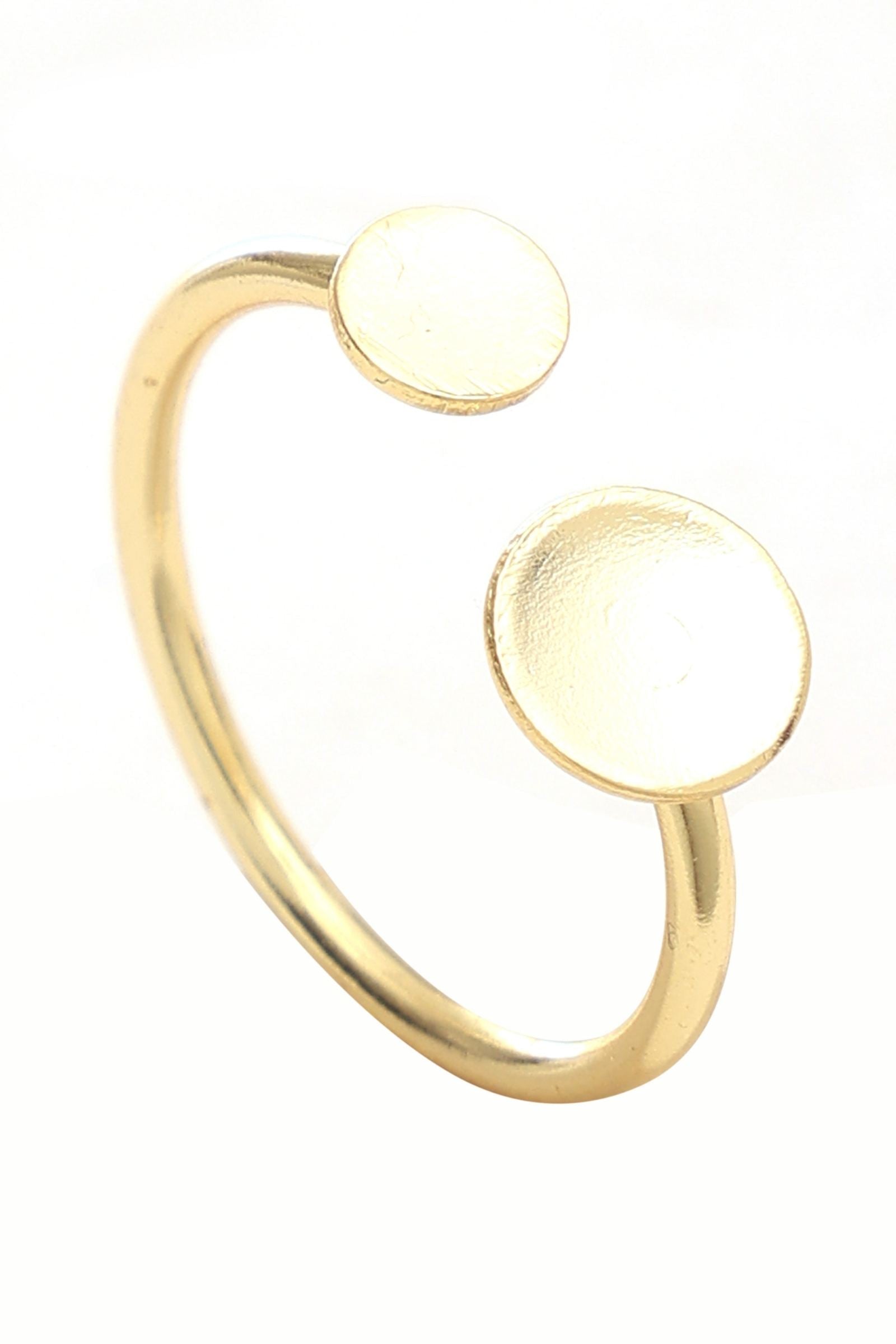 Gold Double Disc Ring