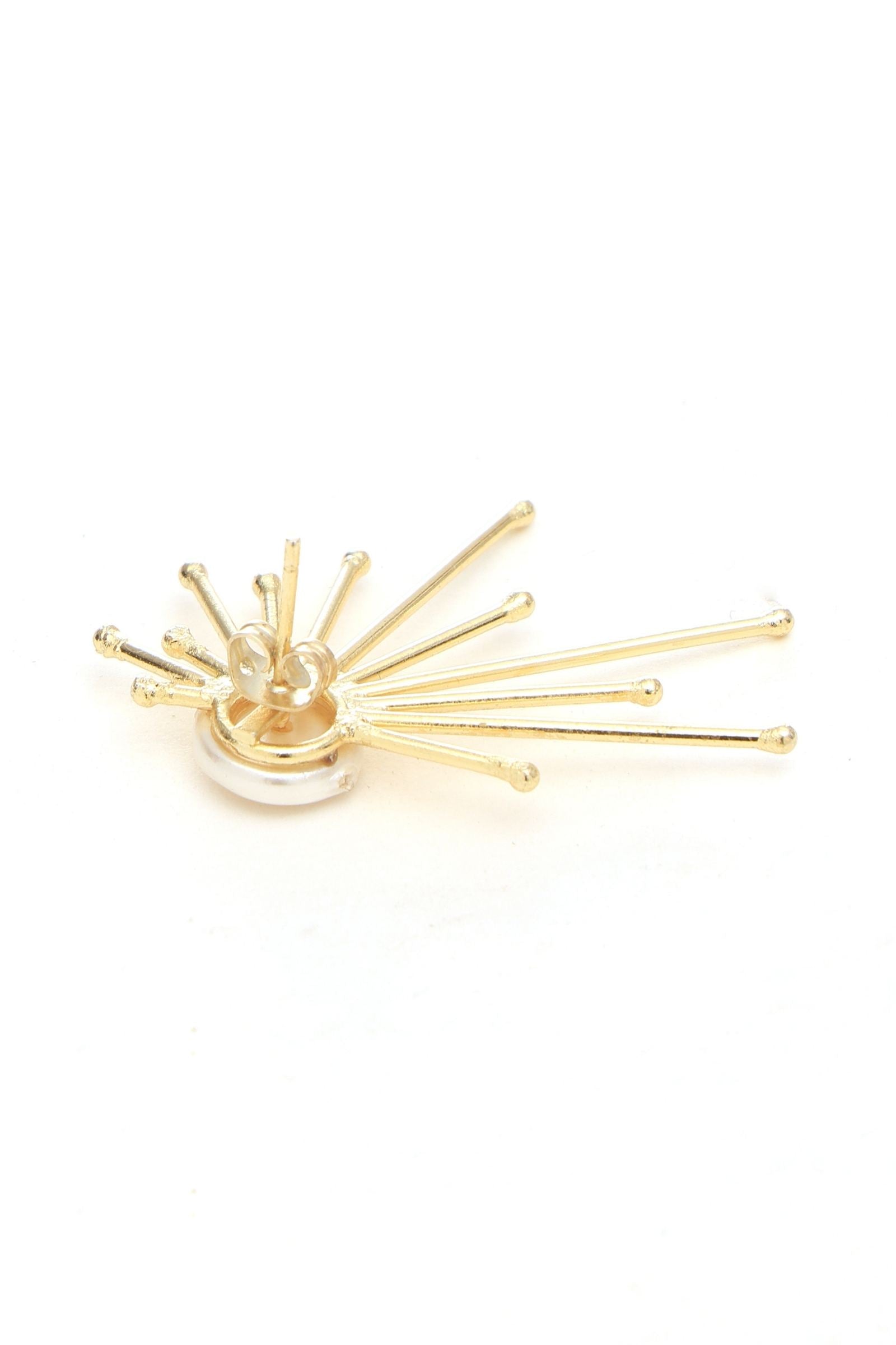 Pearl Sun Rays Stud Statement Earring