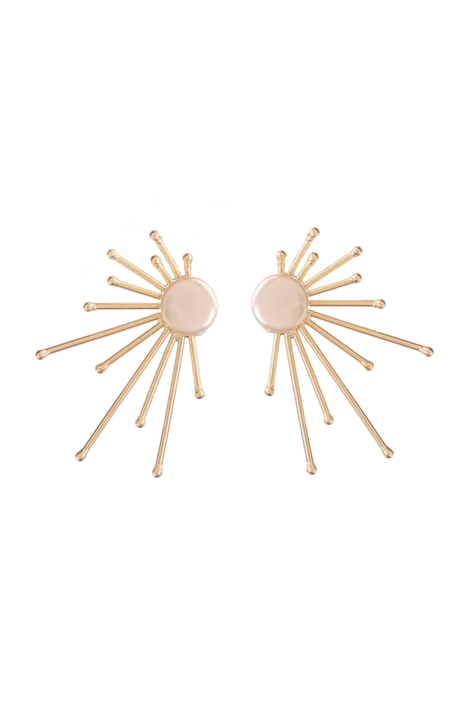 Pearl Sun Rays Stud Statement Earring