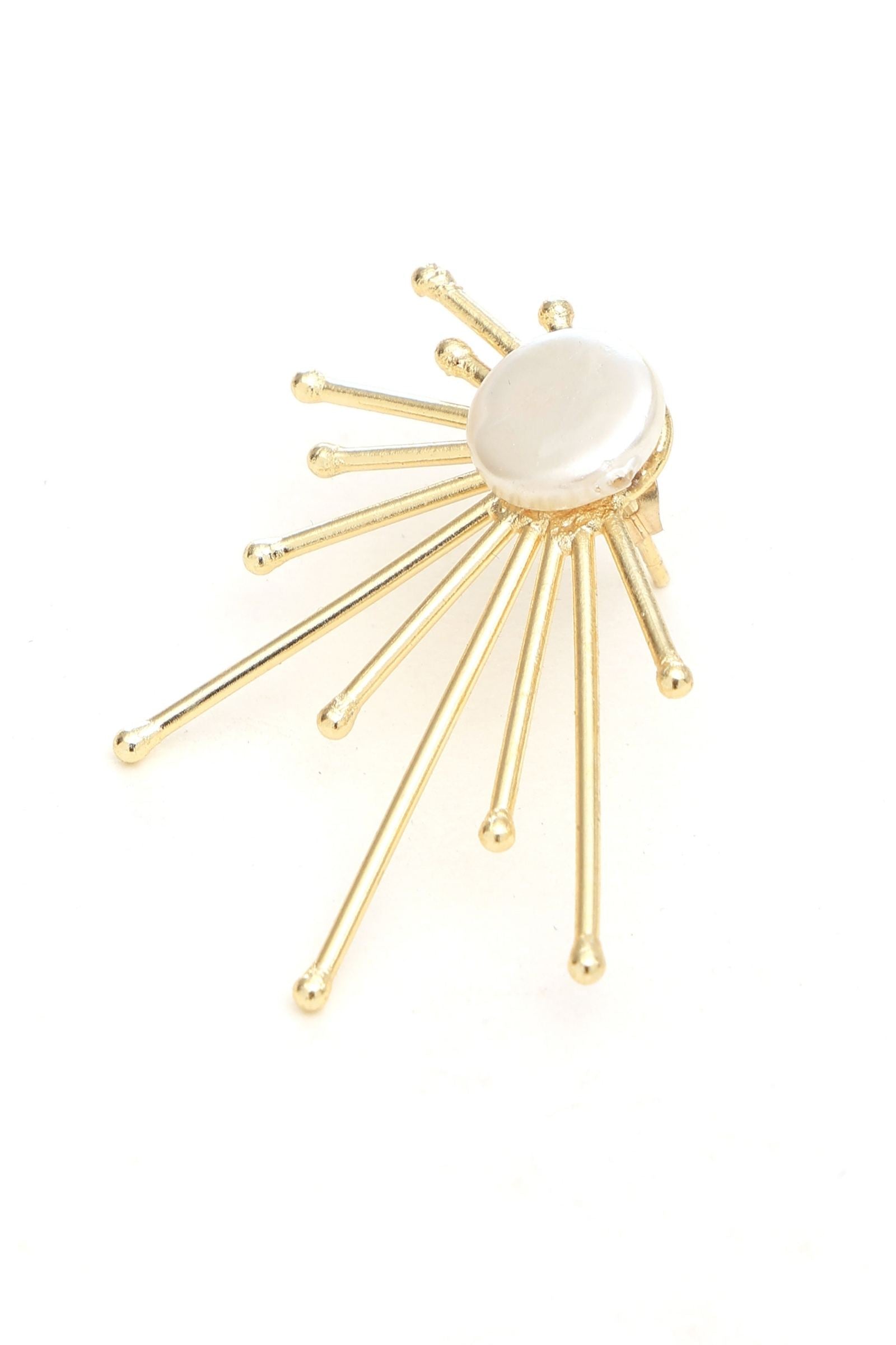 Pearl Sun Rays Stud Statement Earring