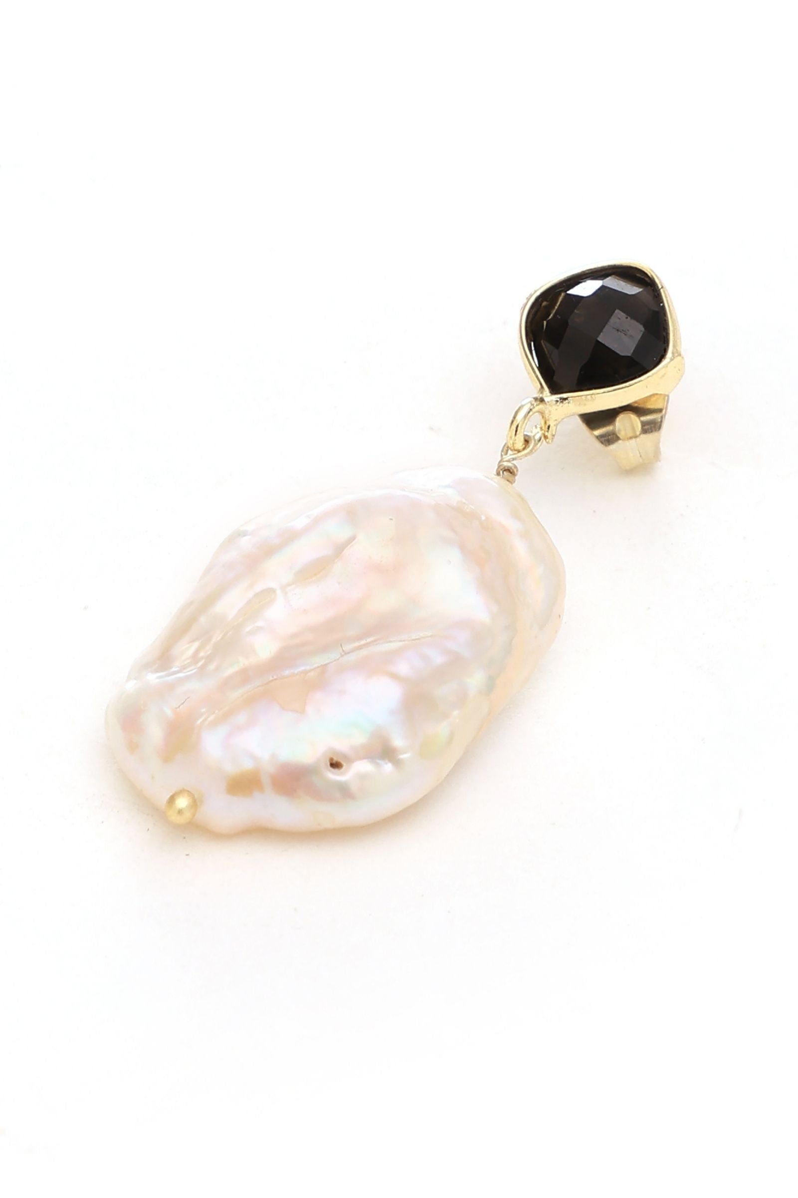 Black Onyx with Pearl Drop Earring
