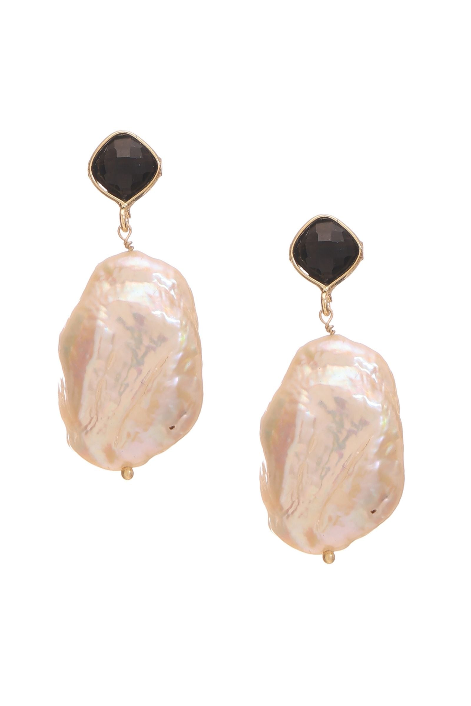 Black Onyx with Pearl Drop Earring