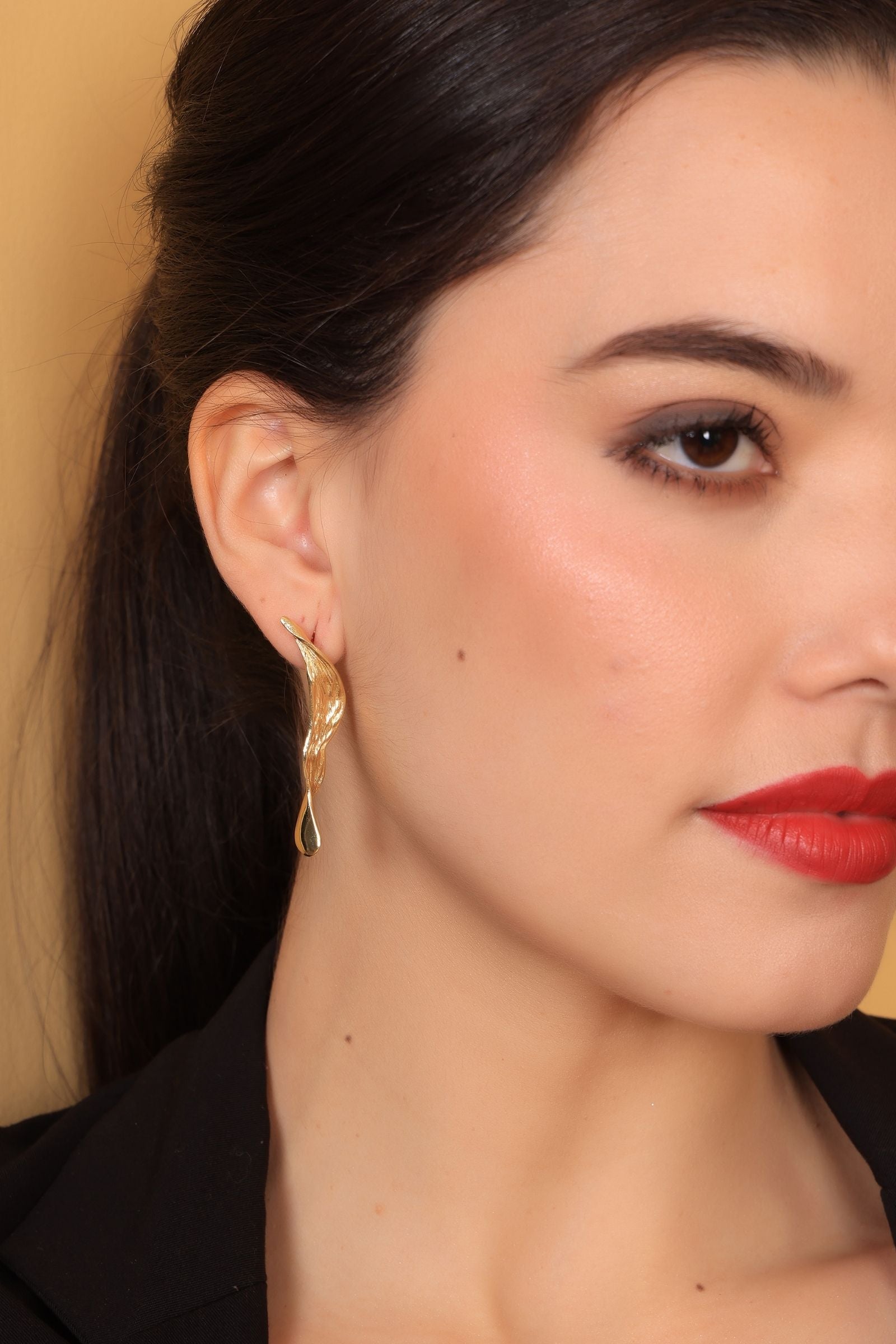 Artistic Gold Statement Earring