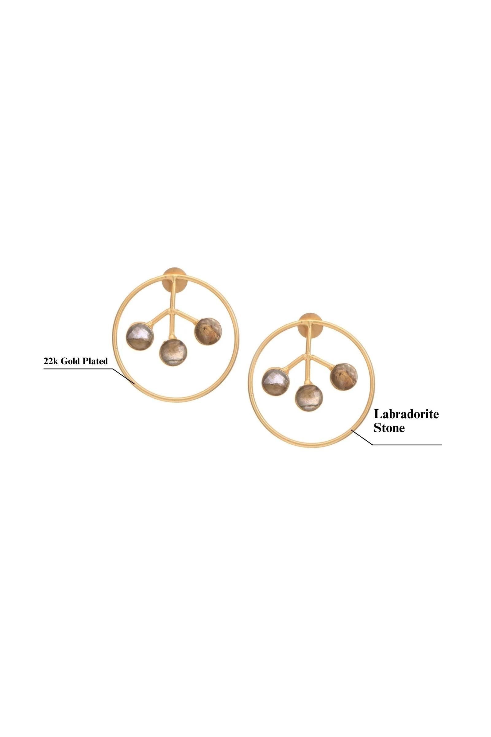 Labrodarite Tree of Life Earring