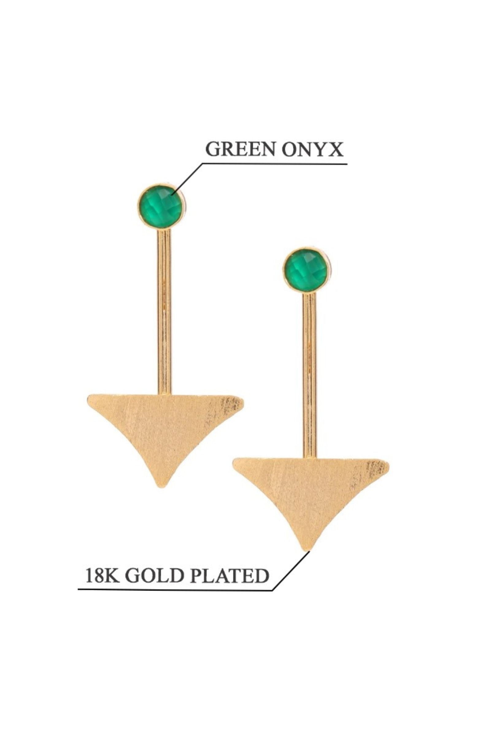 Green Onyx Egyptian Long Earring