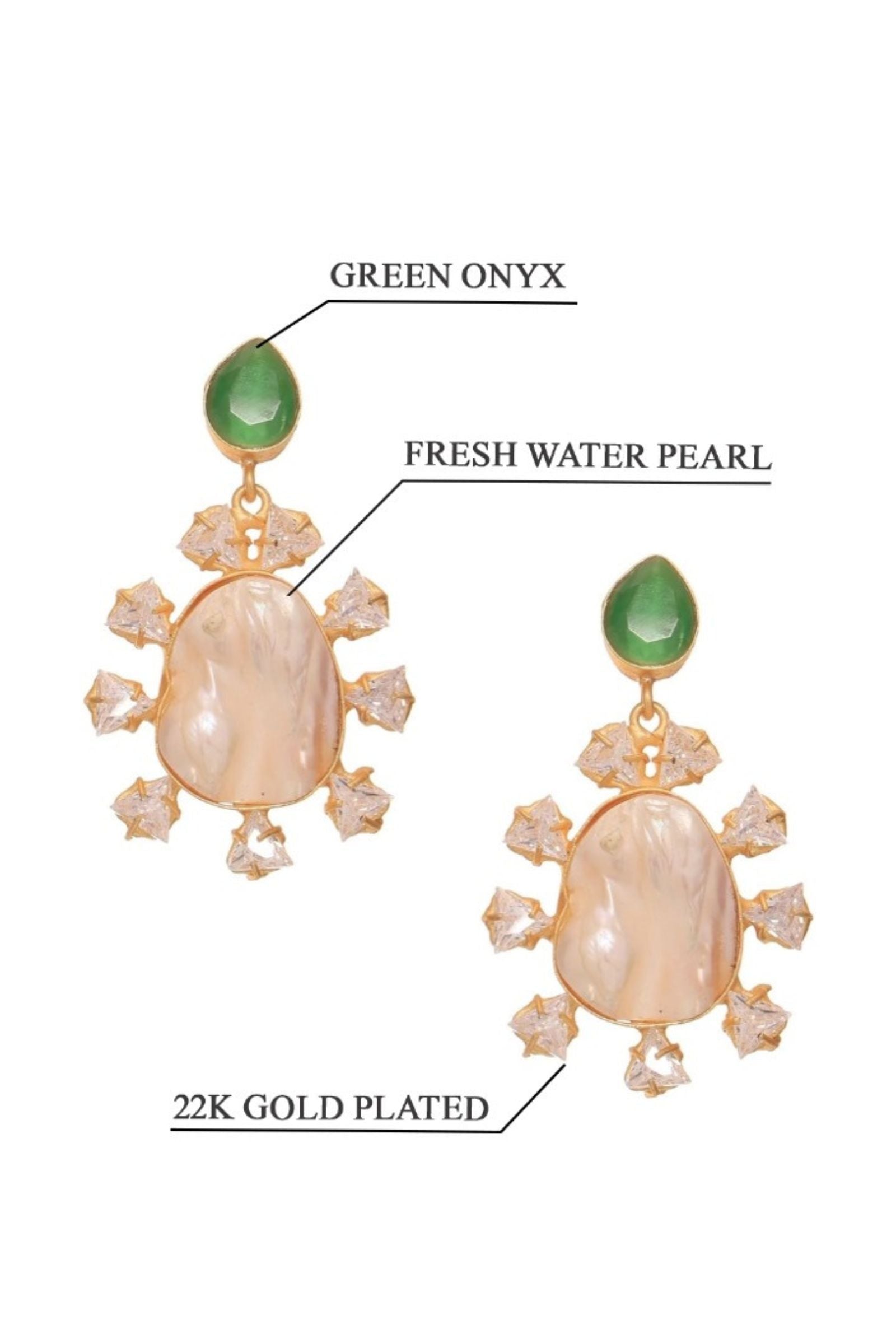 Enchanting Emerald Glow Pearl Earrings