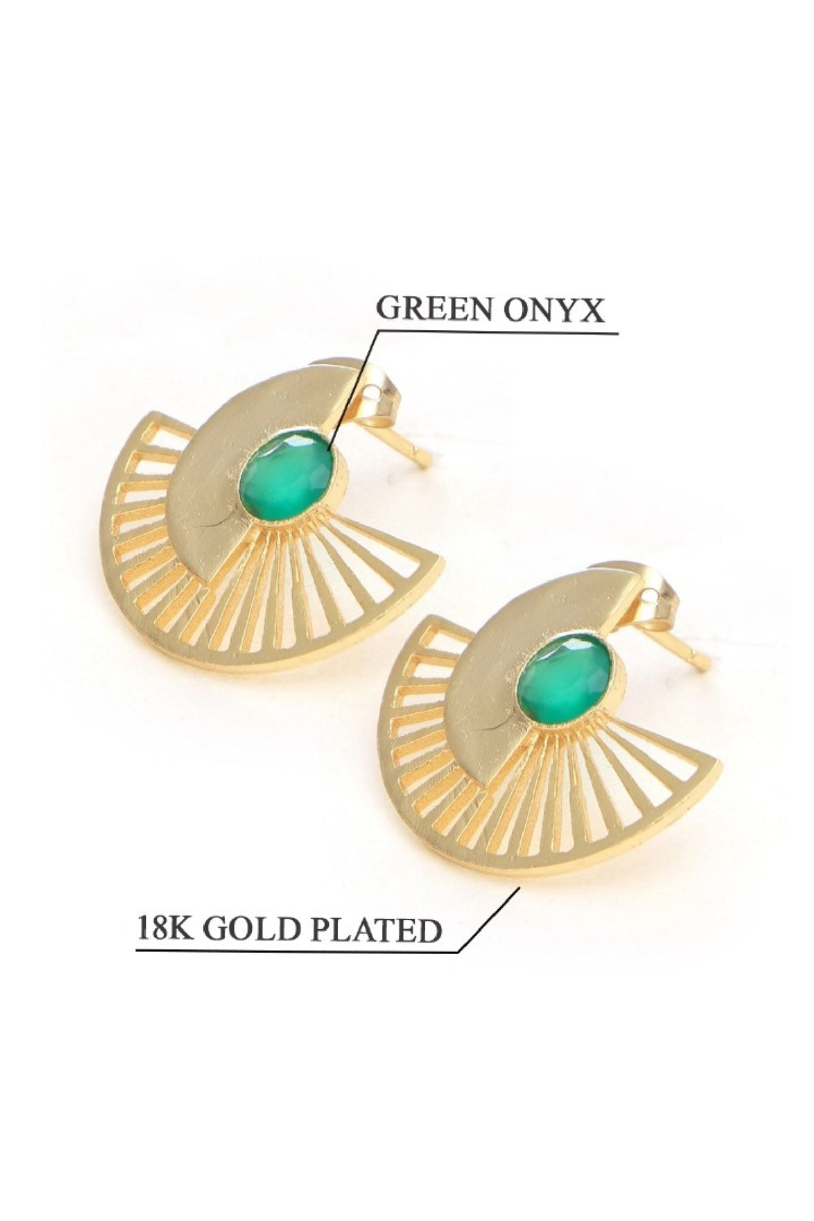 Green Onyx Egyptian Earring