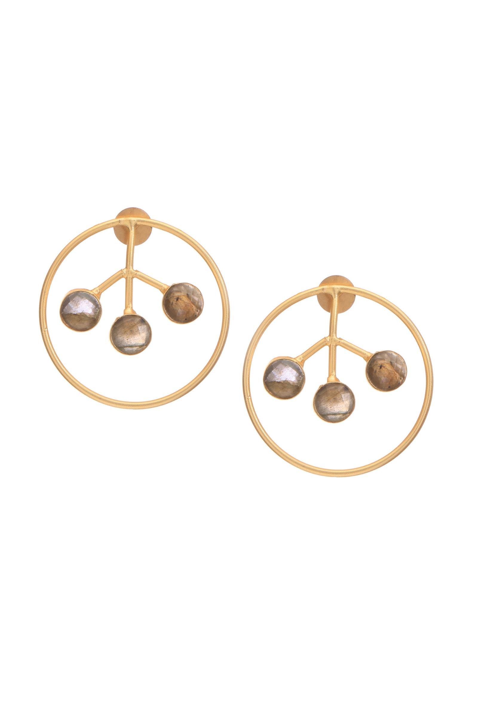 Labrodarite Tree of Life Earring