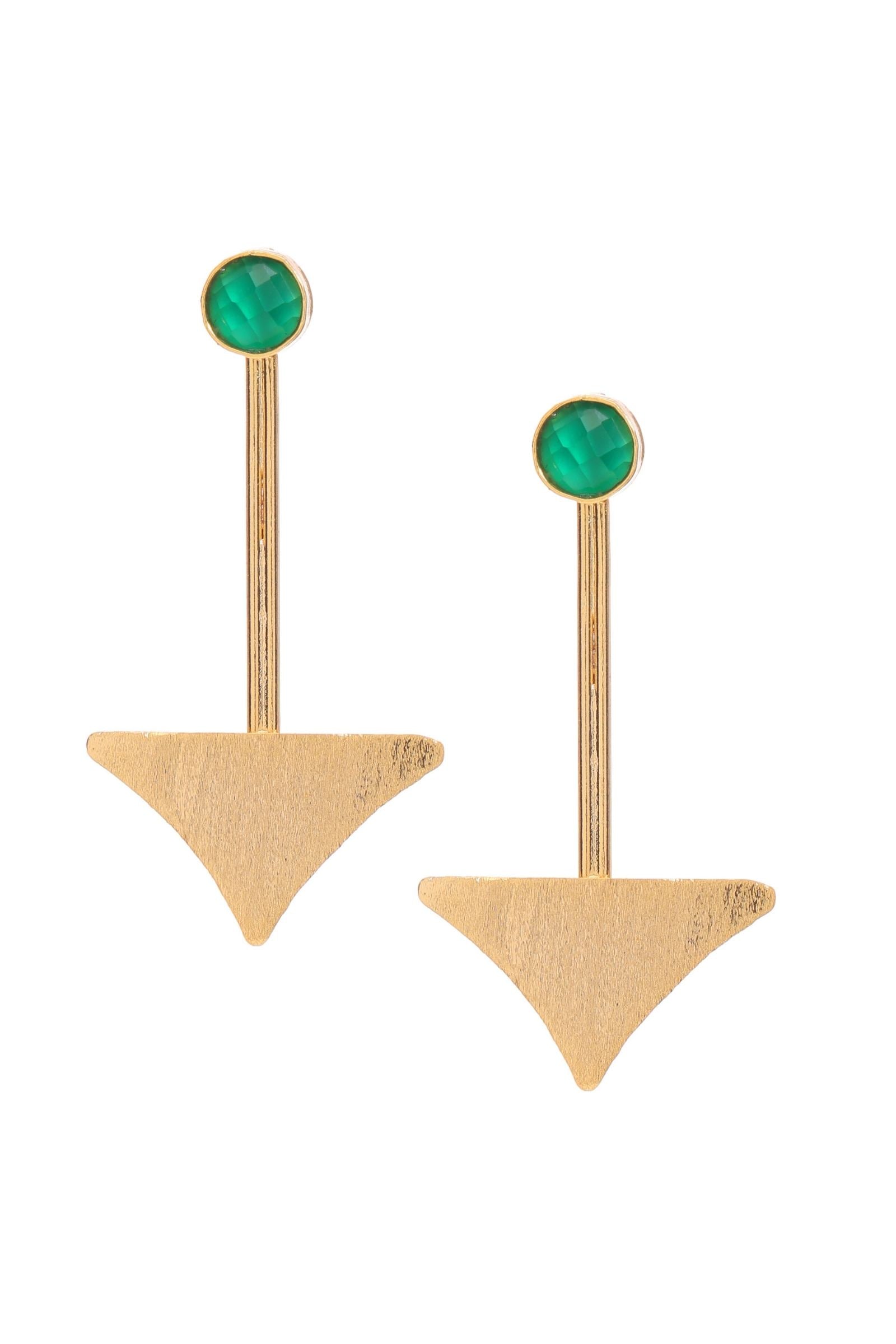 Green Onyx Egyptian Long Earring