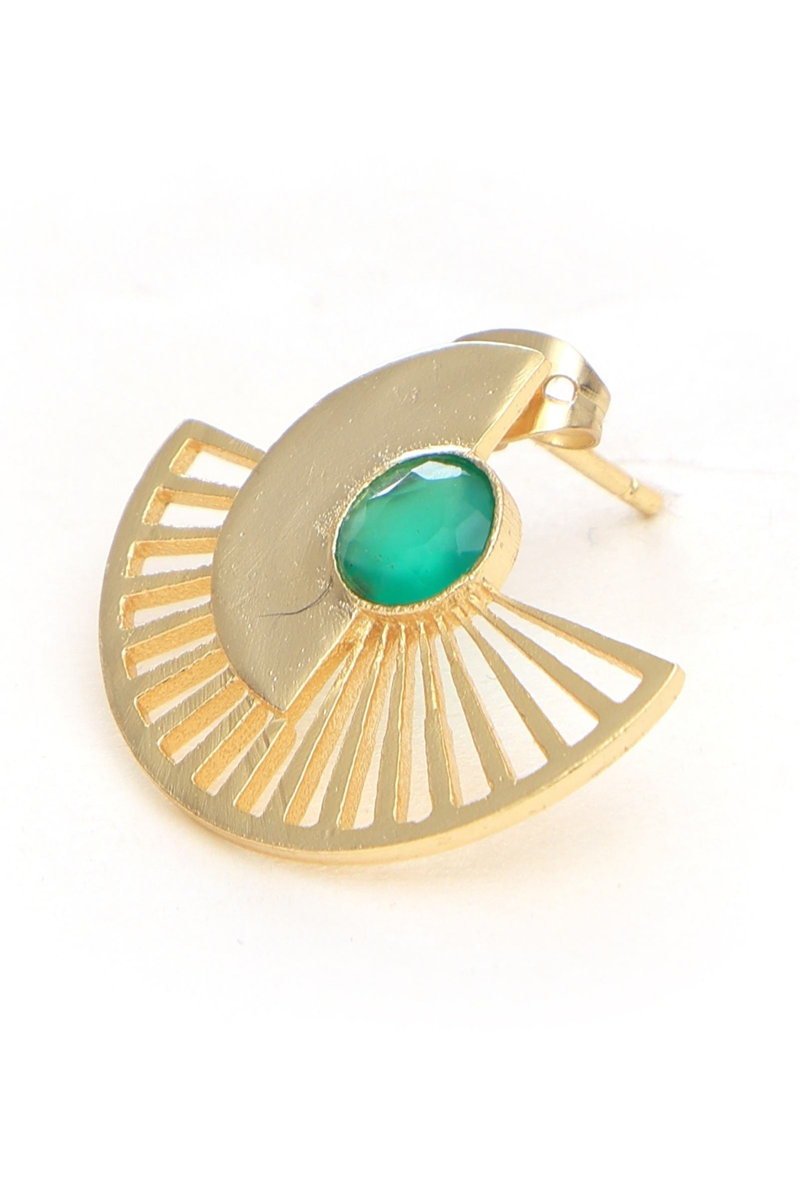 Green Onyx Egyptian Earring