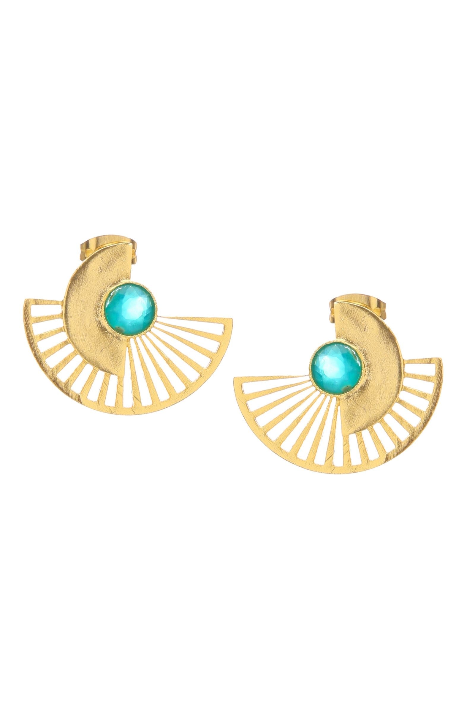 Green Onyx Egyptian Earring