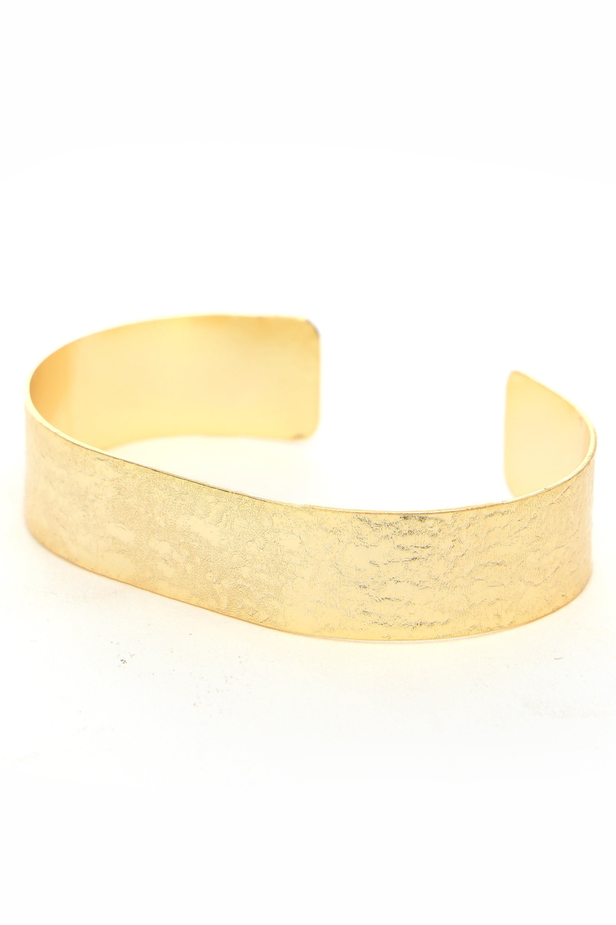 Gold Textured Cuff Bracelet
